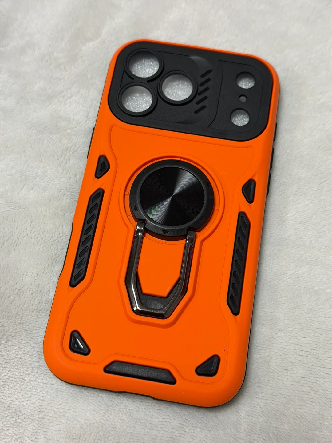 iPhone 17 Pro Max Orange Phone Case with Ring Stand