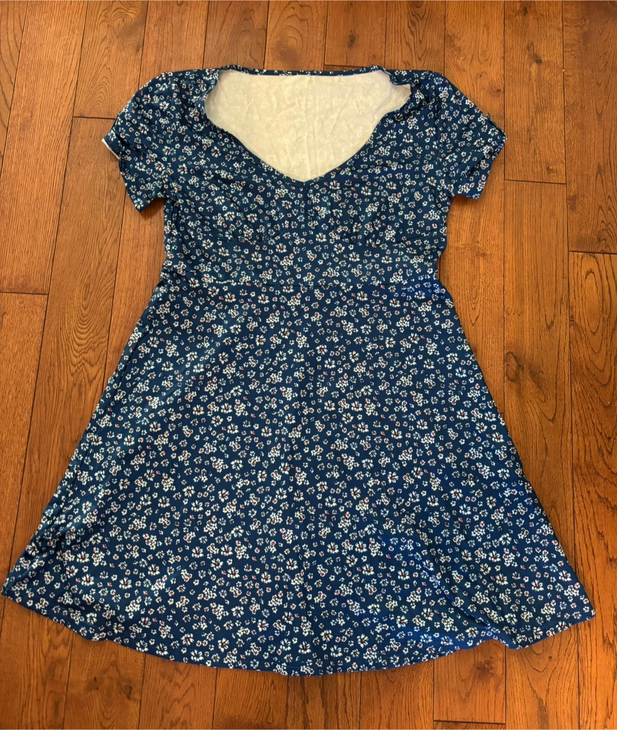Blue Floral Print Dress