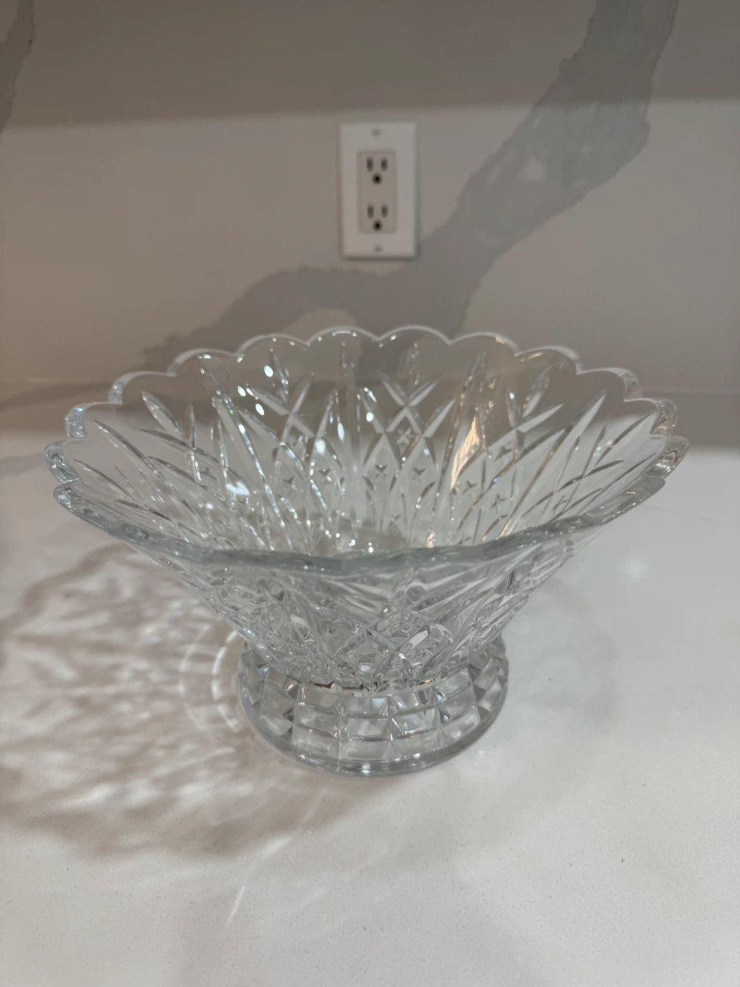 Crystal Cut Glass Footed Bowl - photo 3