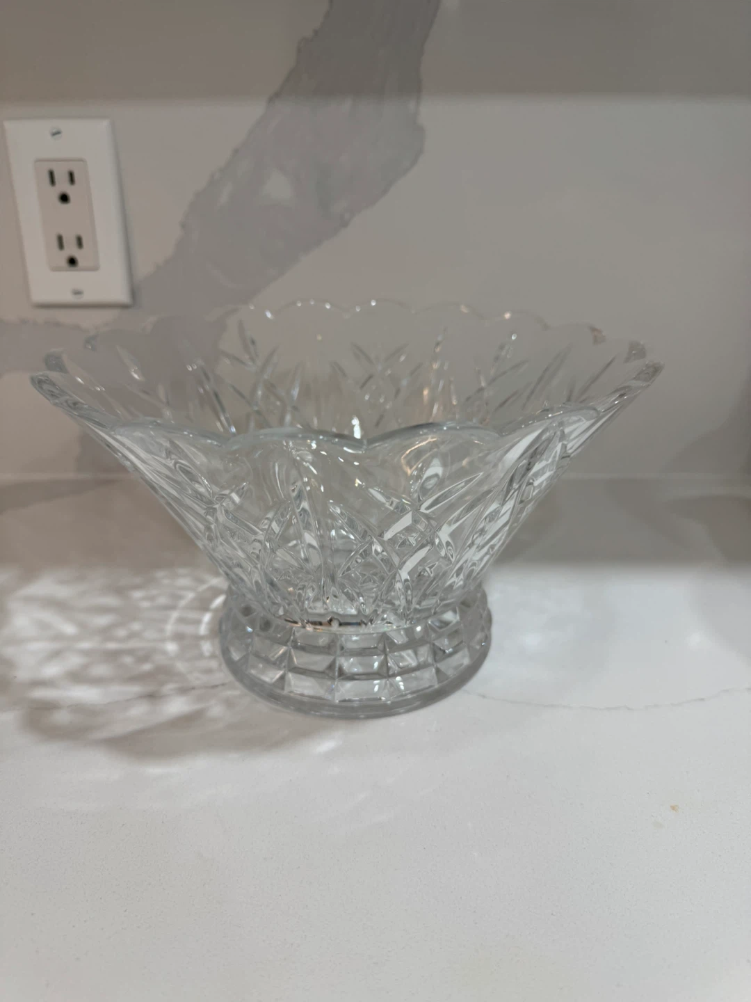 Crystal Cut Glass Footed Bowl