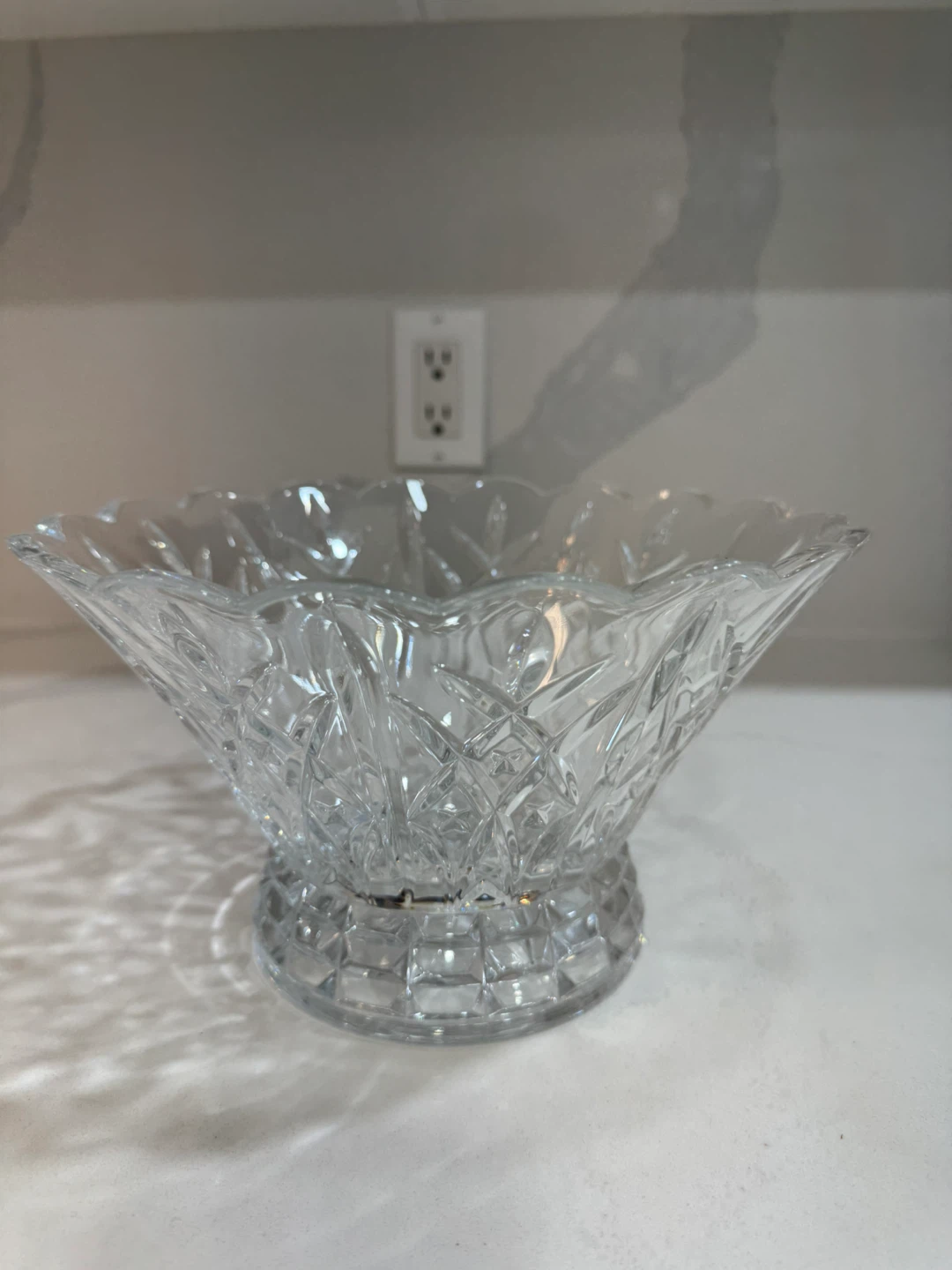 Crystal Cut Glass Footed Bowl - photo 4