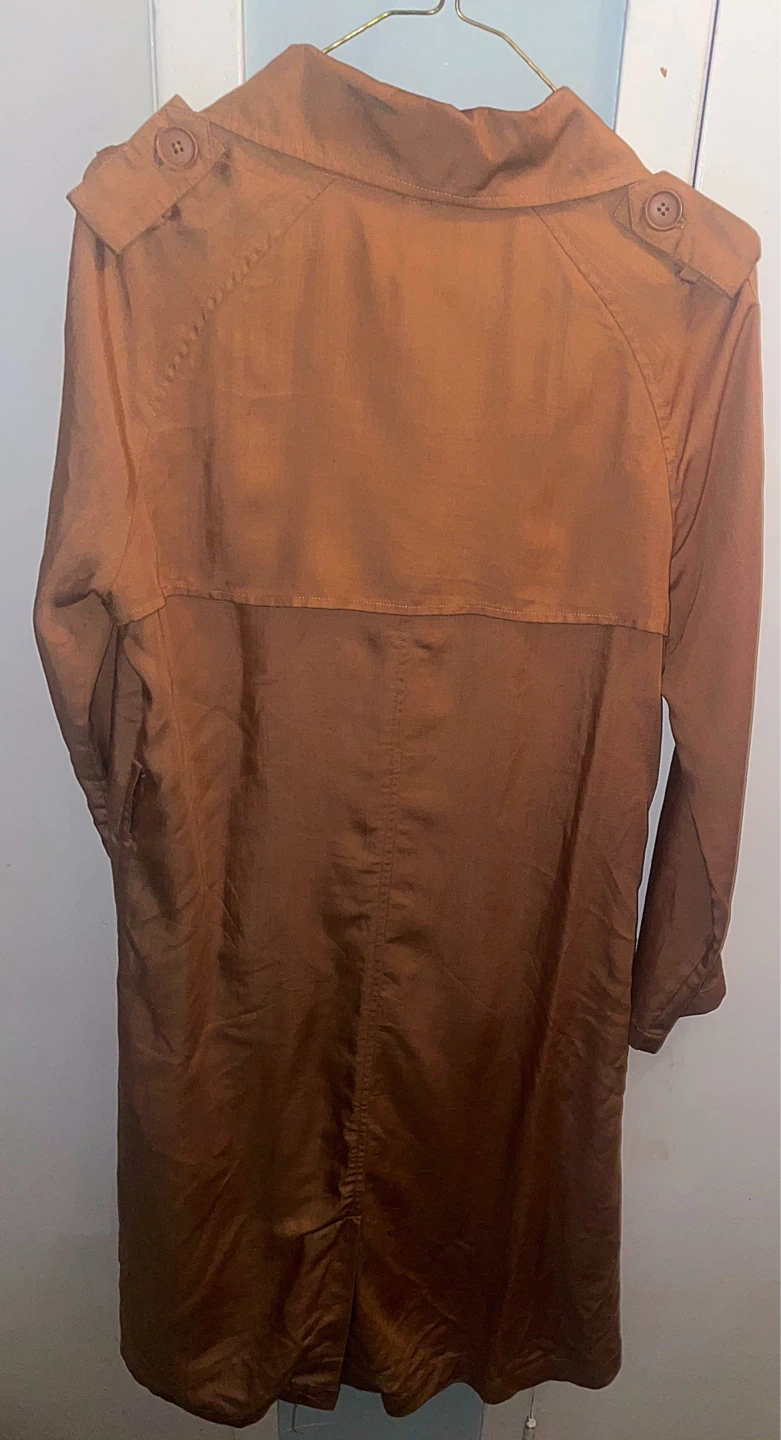 Tan Double Breasted Trench Coat Size S - photo 3
