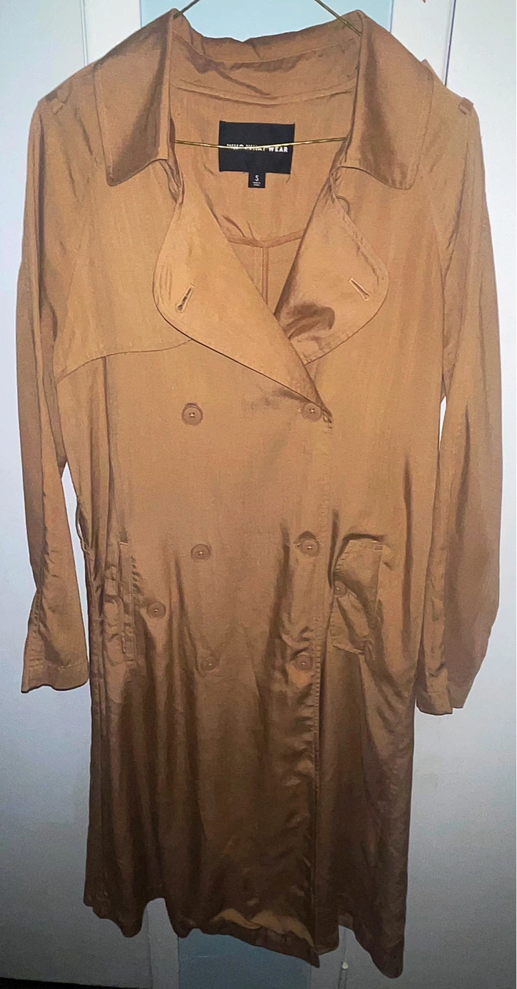 Tan Double Breasted Trench Coat Size S - photo 4