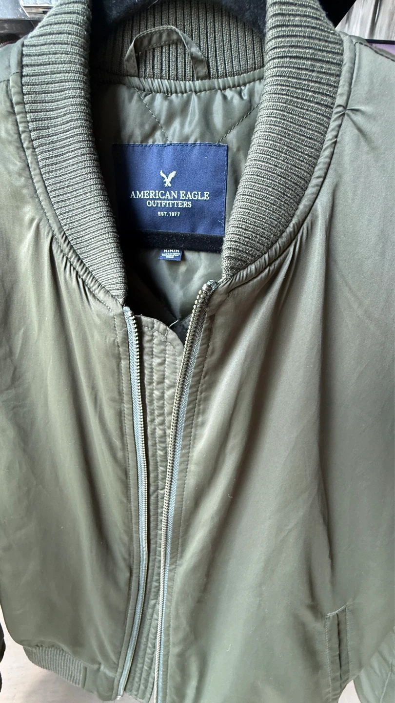 American Eagle Outfitters Men's Olive Green Bomber Jacket - photo 5