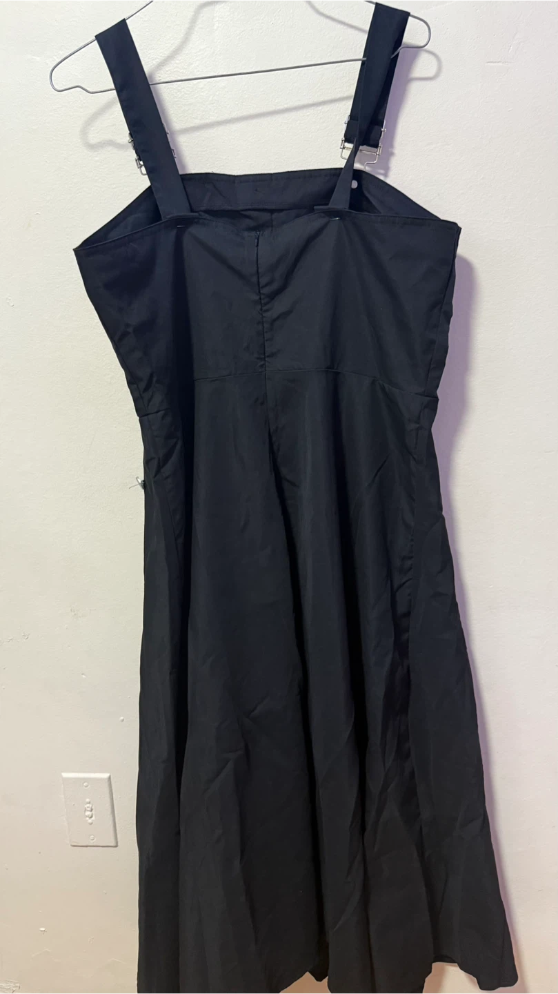 ‼️DECLUTTER‼️Black Pinafore Dress with Silver Buttons - photo 4