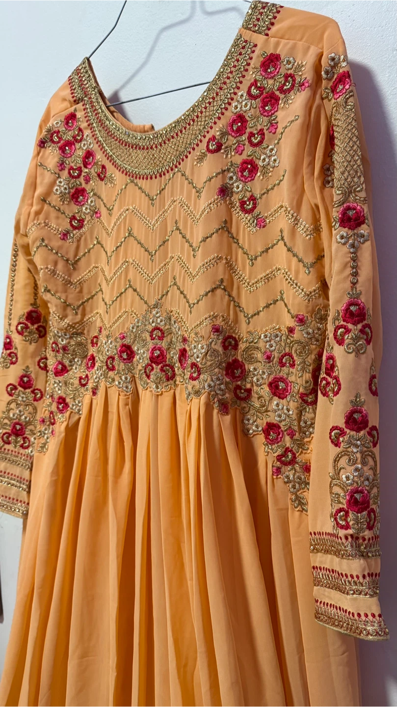Peach Embroidered Anarkali Dress 🧡❤️ - photo 5