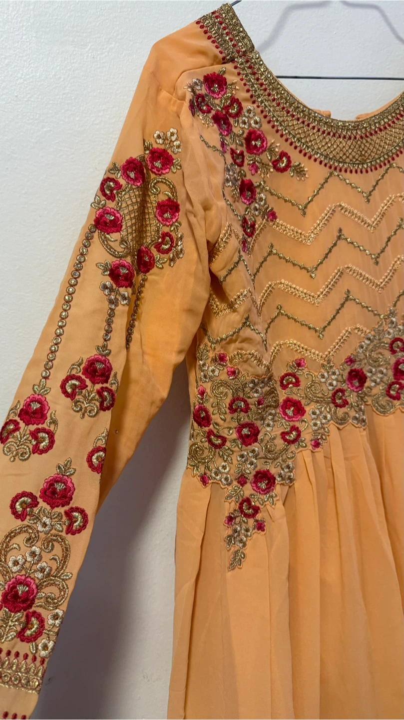 Peach Embroidered Anarkali Dress 🧡❤️ - photo 3