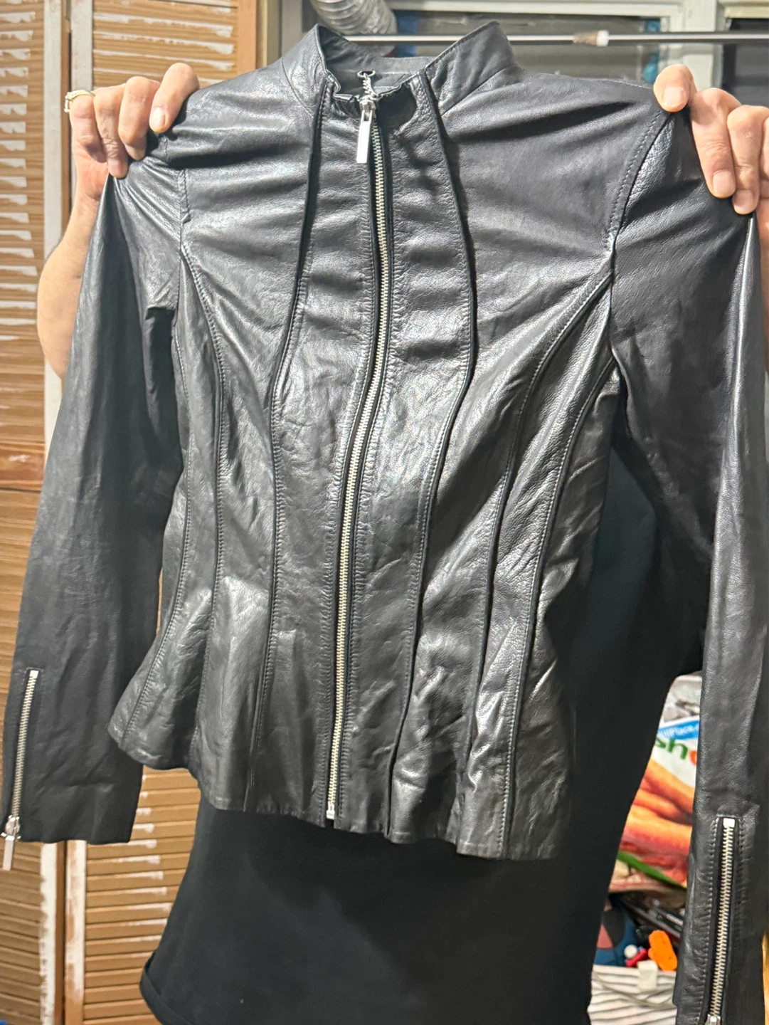 Armani Exchange Black Leather Jacket M/M