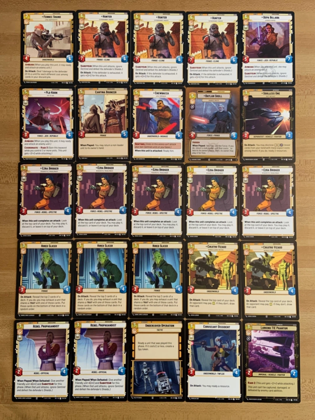 Star Wars Unlimited 50 Card Lot Uncommon Bundle