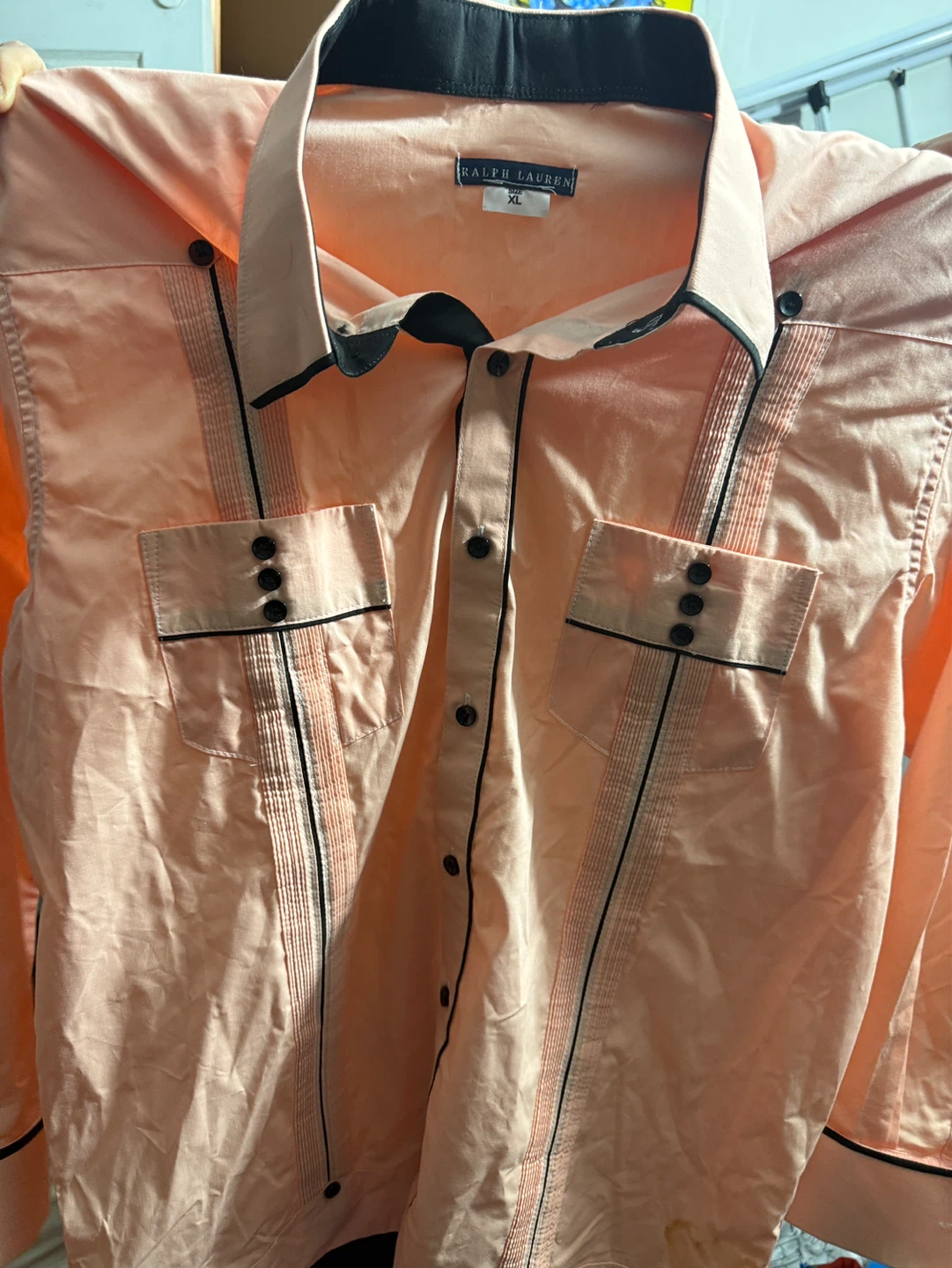 Ralph Lauren Long Sleeve Peach Button Up Shirt XL - photo 2