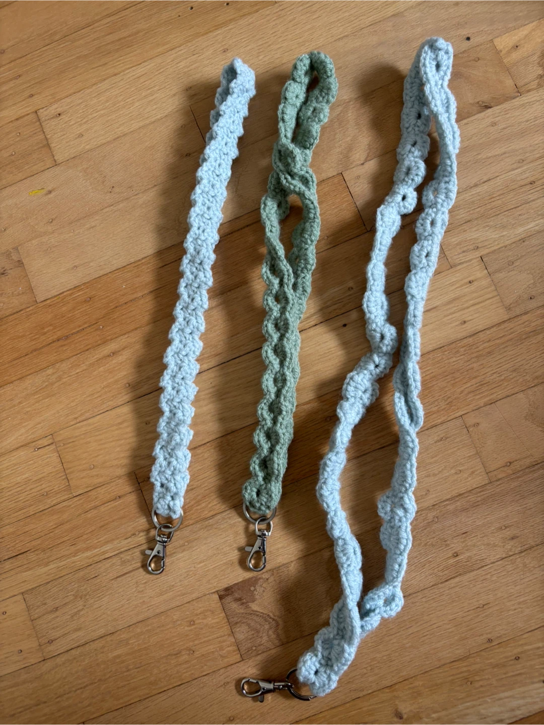 Crocheted Lanyards / Straps - Blue & Green