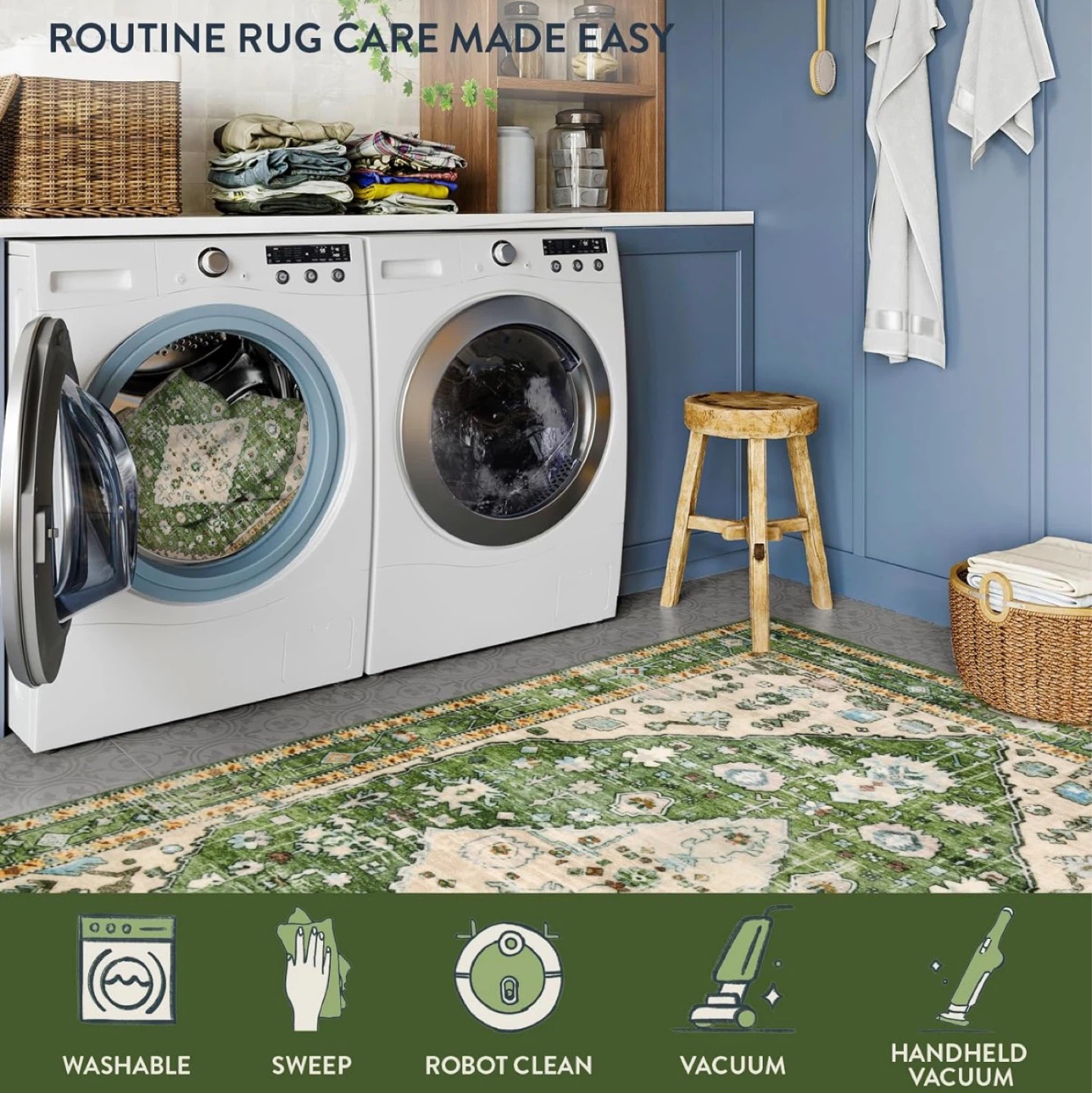 Green Oriental Runner Rug 60.96cm x 177.8cm - photo 3