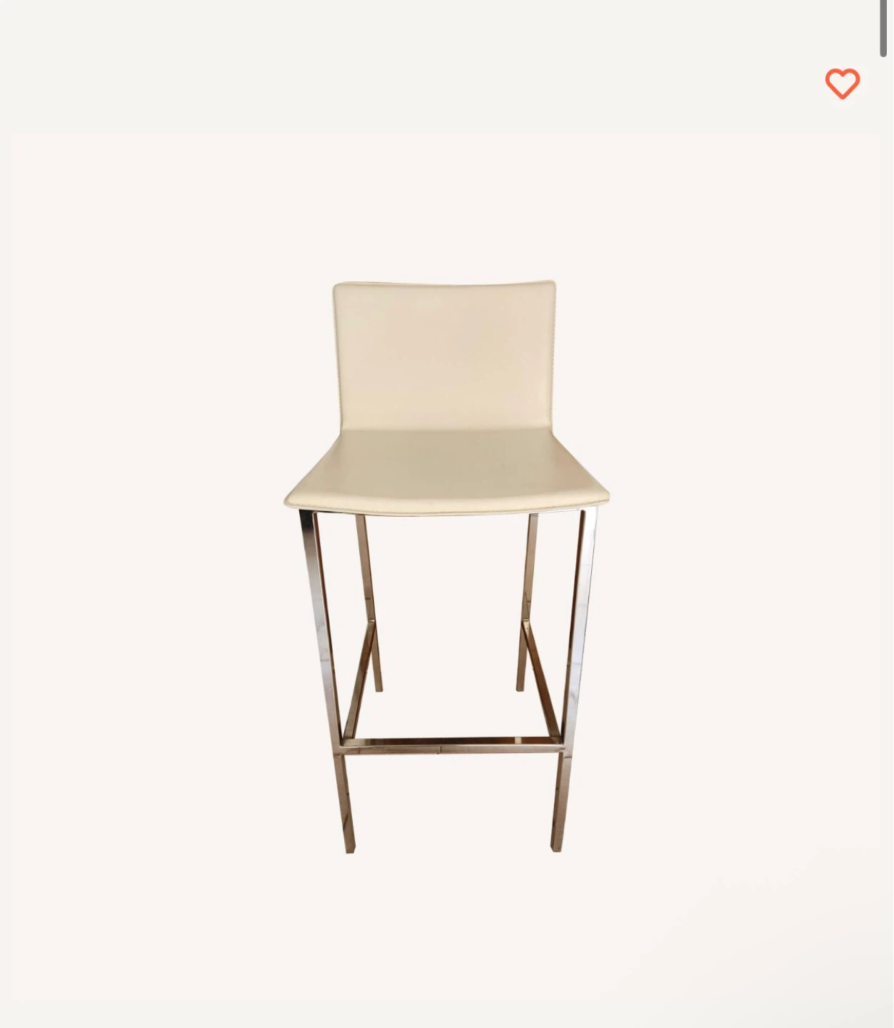 CB2 White Leather Bar/Counter Stools (2)
