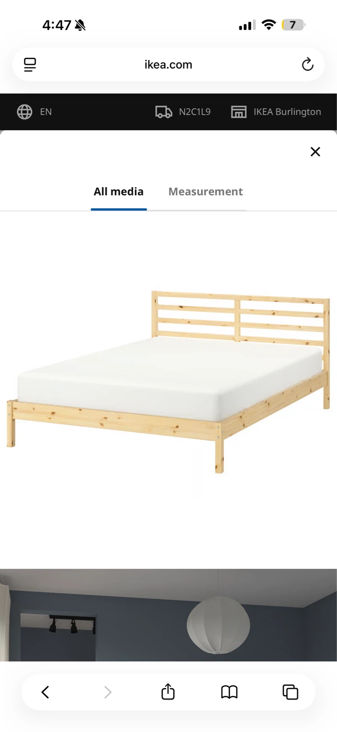 IKEA TARVA Pine Queen Bed Frame with mattress - photo 2