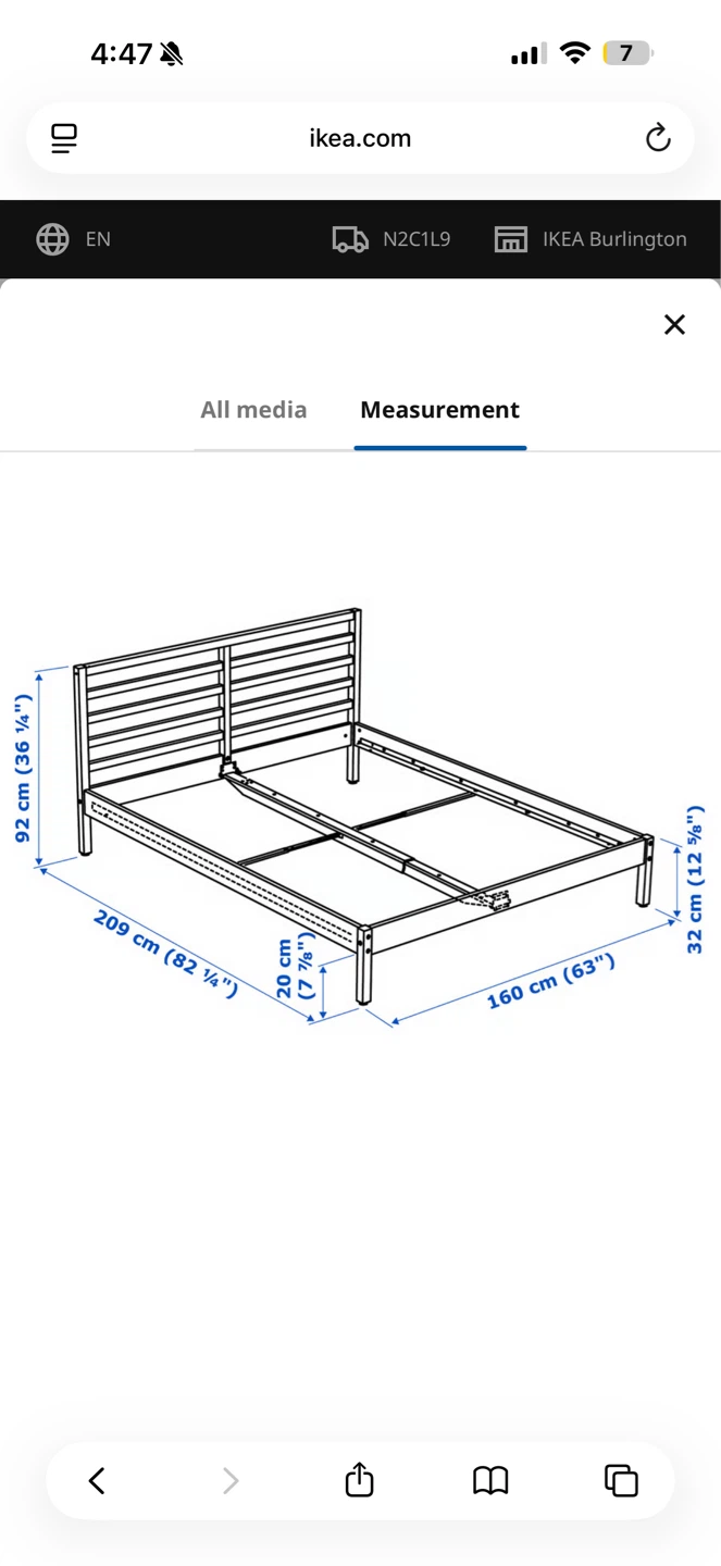 IKEA TARVA Pine Queen Bed Frame with mattress - photo 3