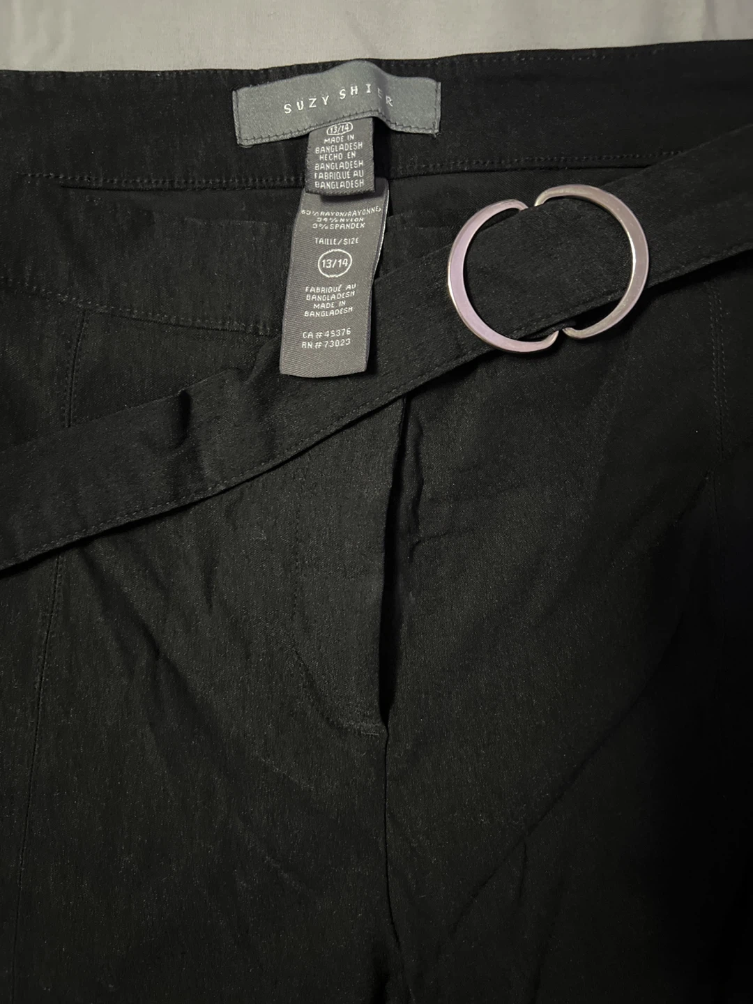 Suzy Shier Black D-Ring Belt Pants Size 13/14 - photo 3