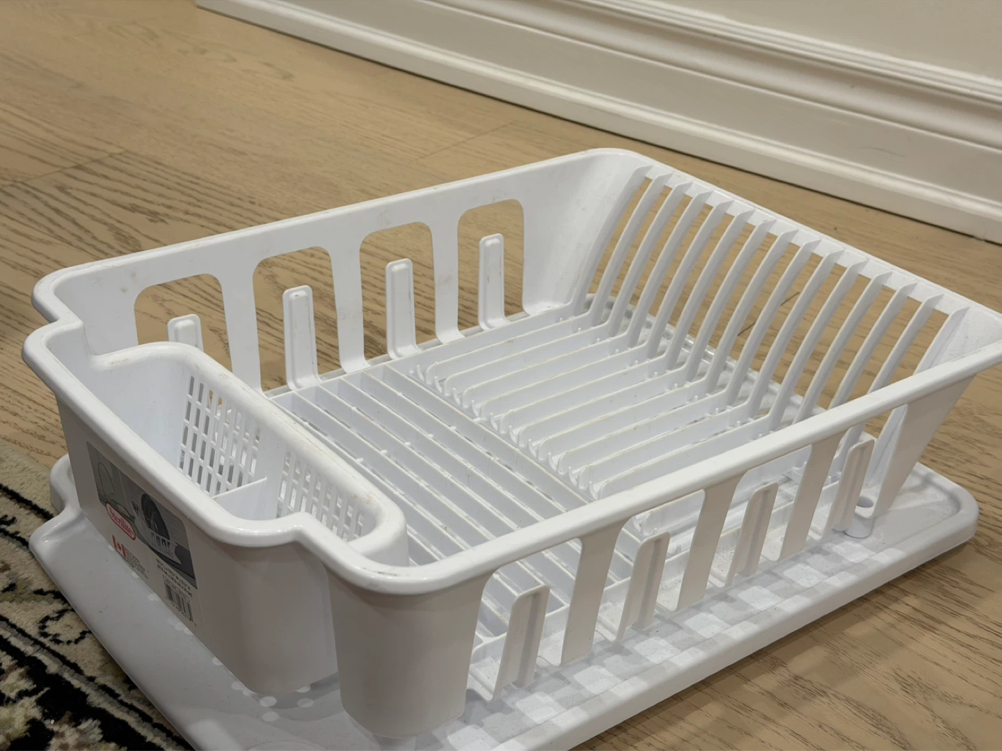 Sterilite White Plastic Dish Drying Rack with Utensil Holder - photo 2