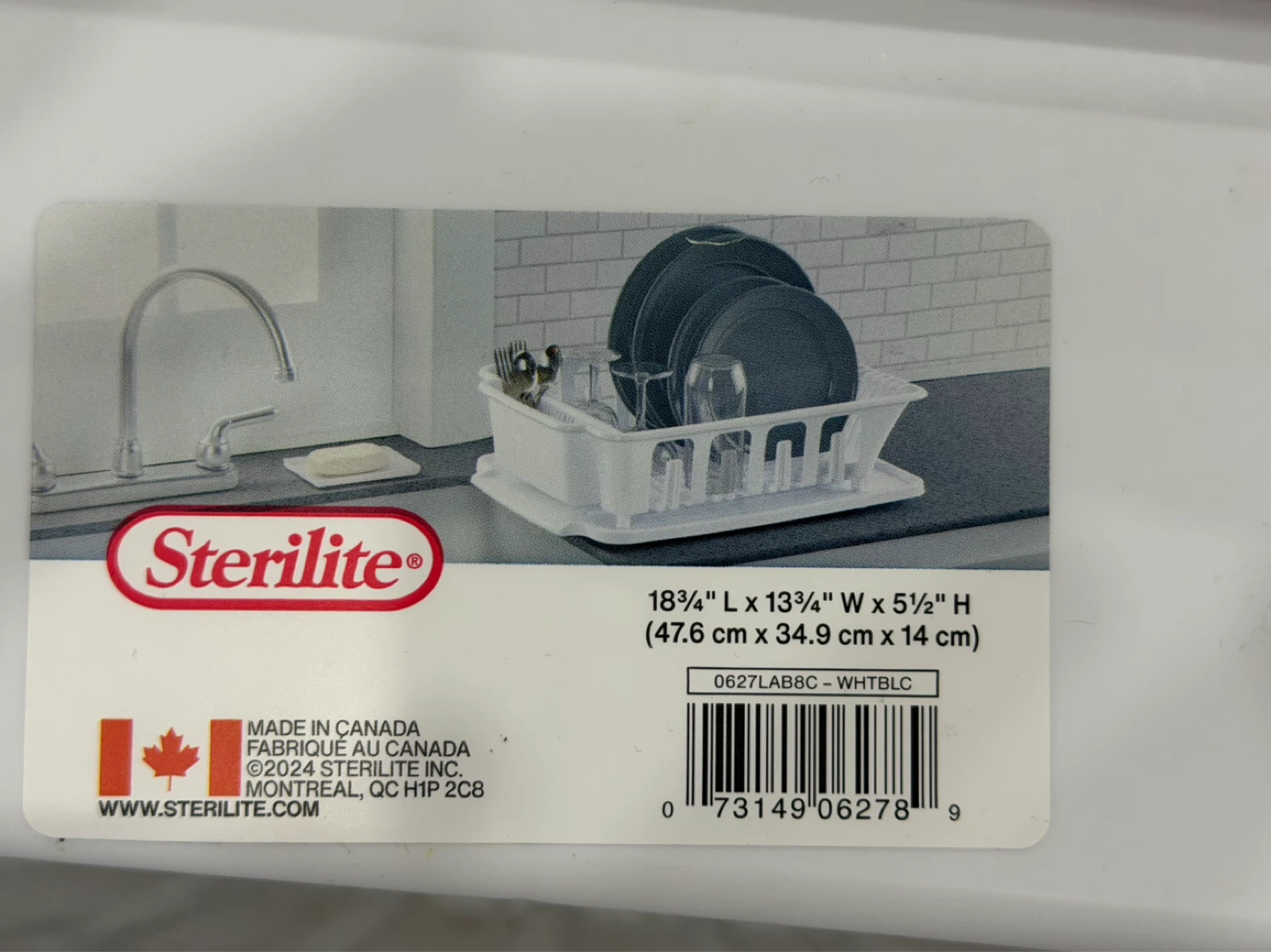 Sterilite White Plastic Dish Drying Rack with Utensil Holder - photo 3