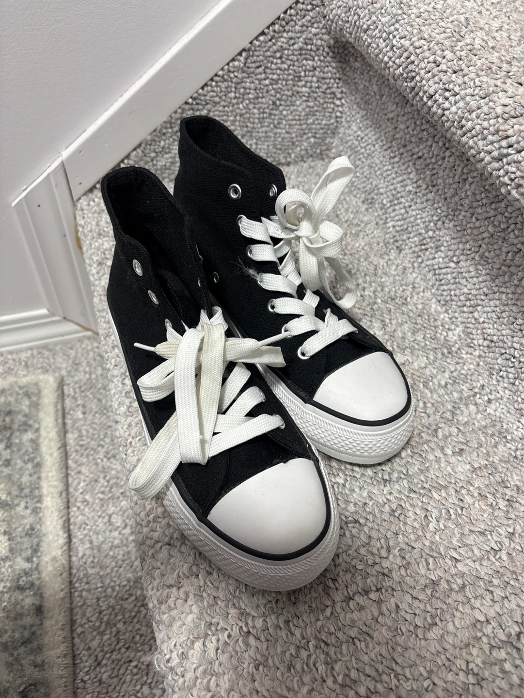 Black High Top Canvas Sneakers