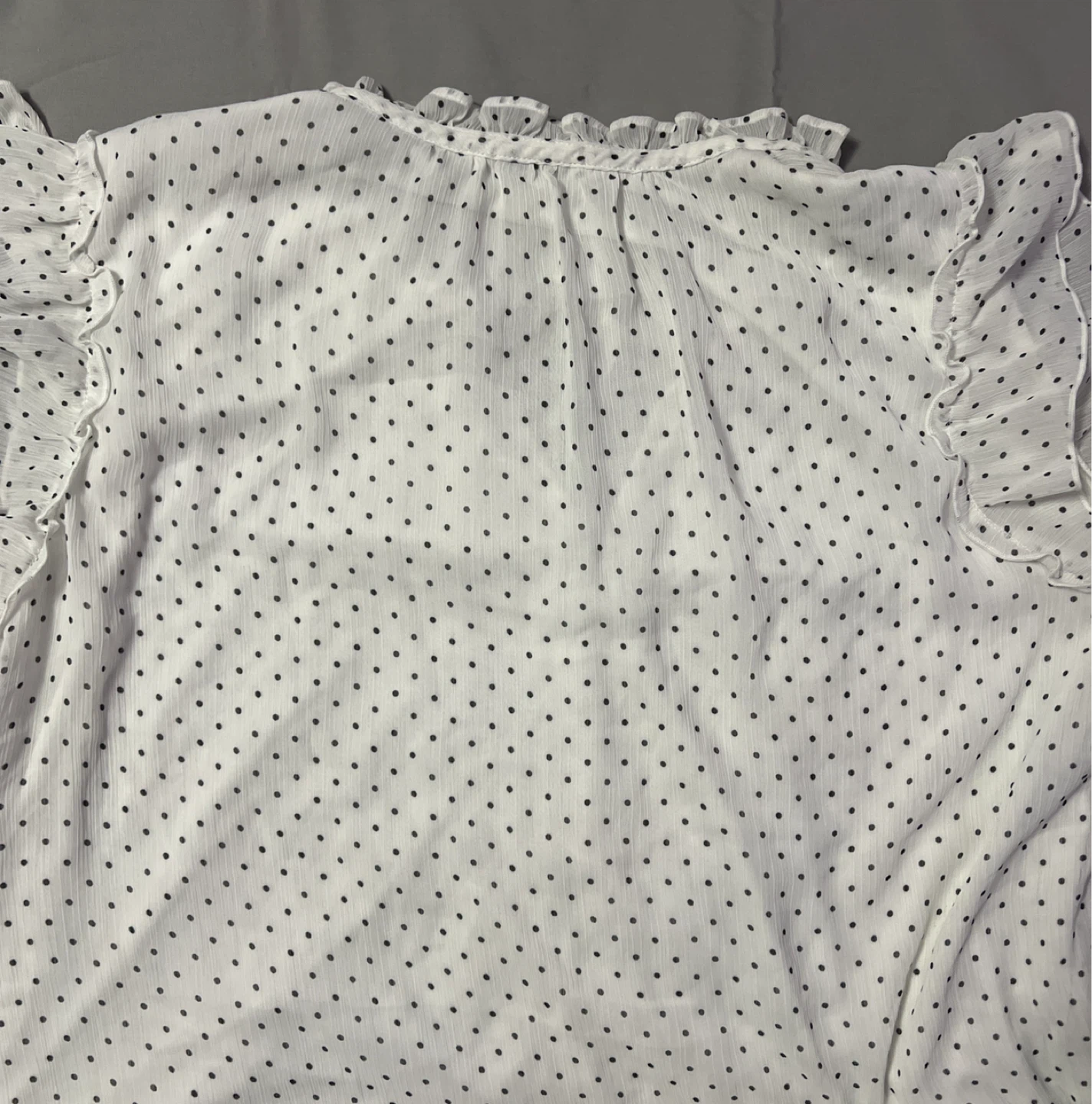 Blousology White Polka Dot Blouse - Size XL - photo 4
