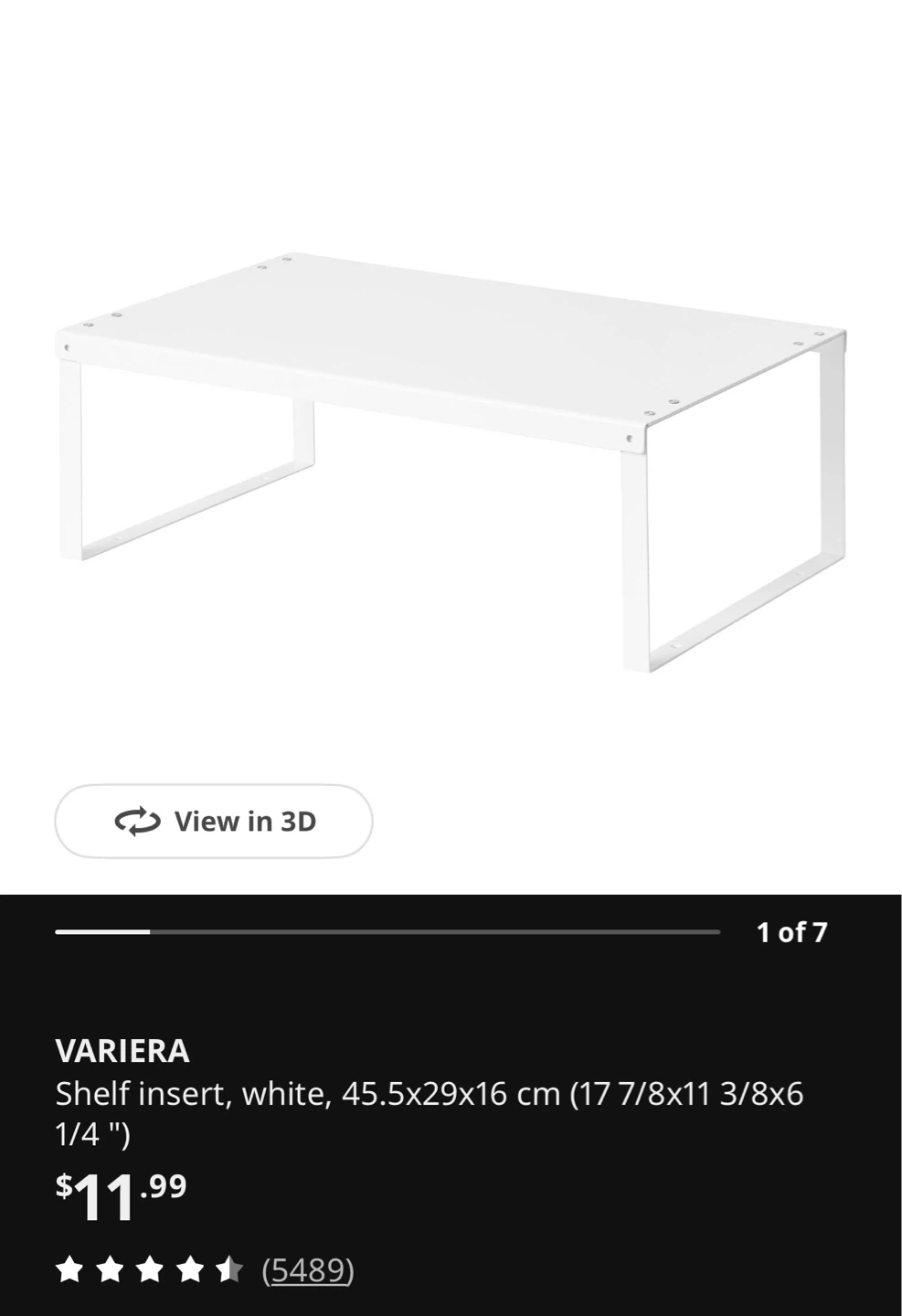 IKEA VARIERA Shelf Insert