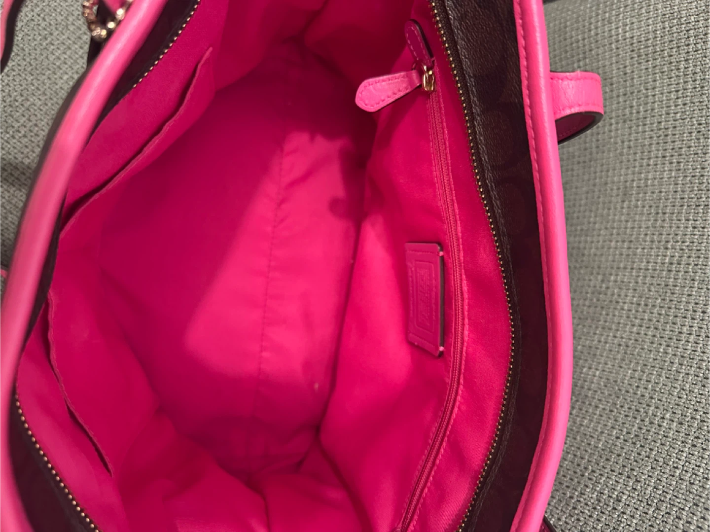 Coach Tote Bag - Brown Signature with Pink Trim - photo 2