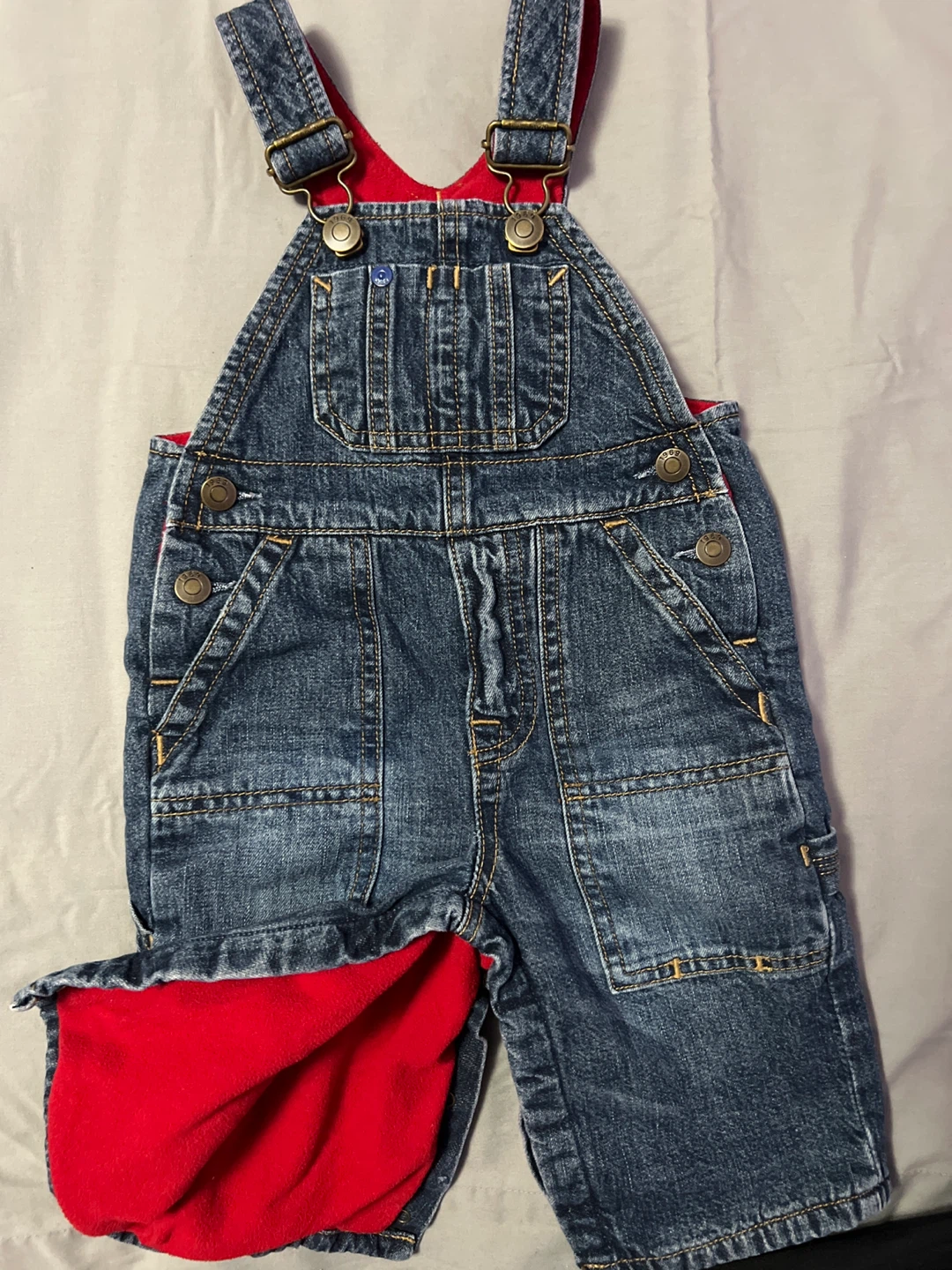 Baby Gap Denim Overalls - Red Lined 3-6 Months - photo 3