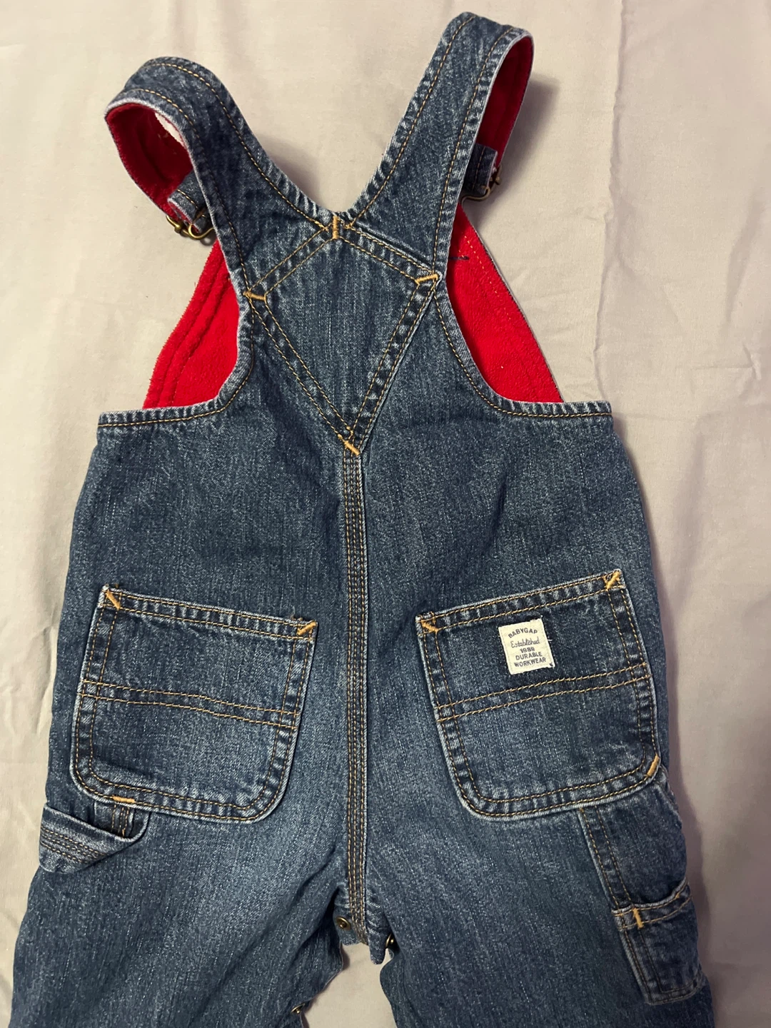 Baby Gap Denim Overalls - Red Lined 3-6 Months - photo 5