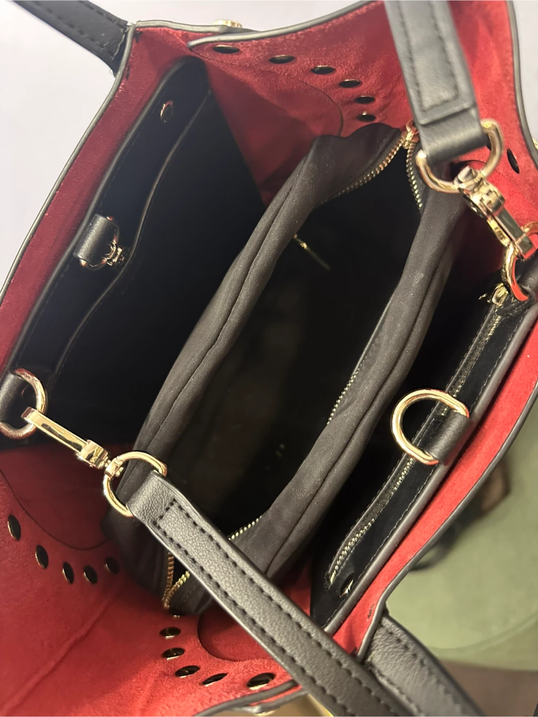 JASPAL Black Studded Tote Bag with Red Interior - photo 2