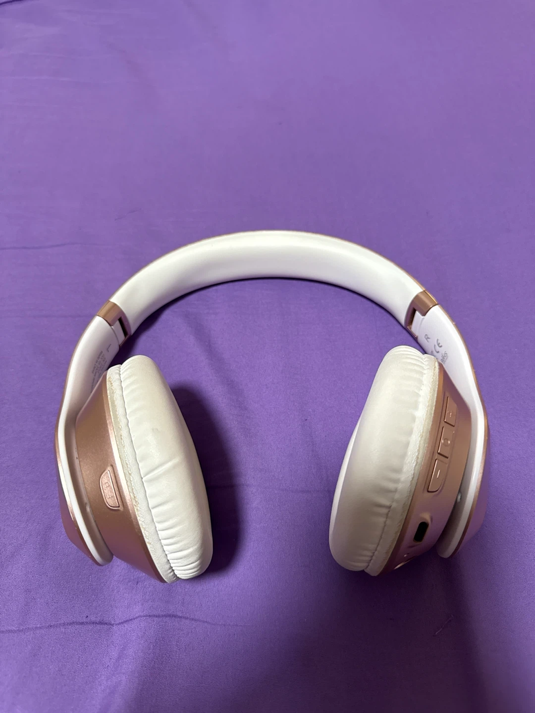 Glynzak Wireless Headphones - Rose Gold/White