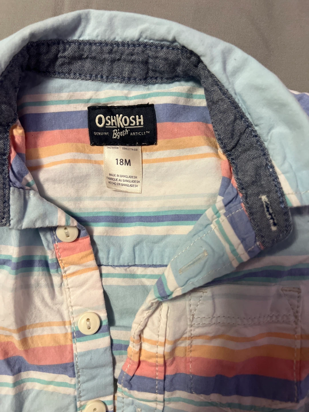 OshKosh B'gosh Striped Bodysuit - 18 Months - photo 2