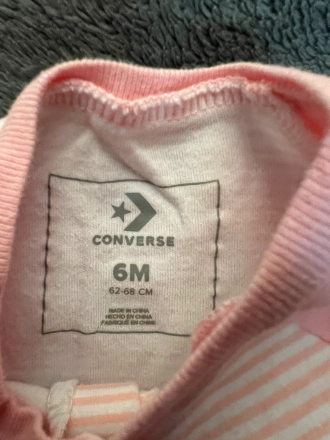 Converse Baby Girls' Pink Striped Footed Pajamas 6M - photo 3