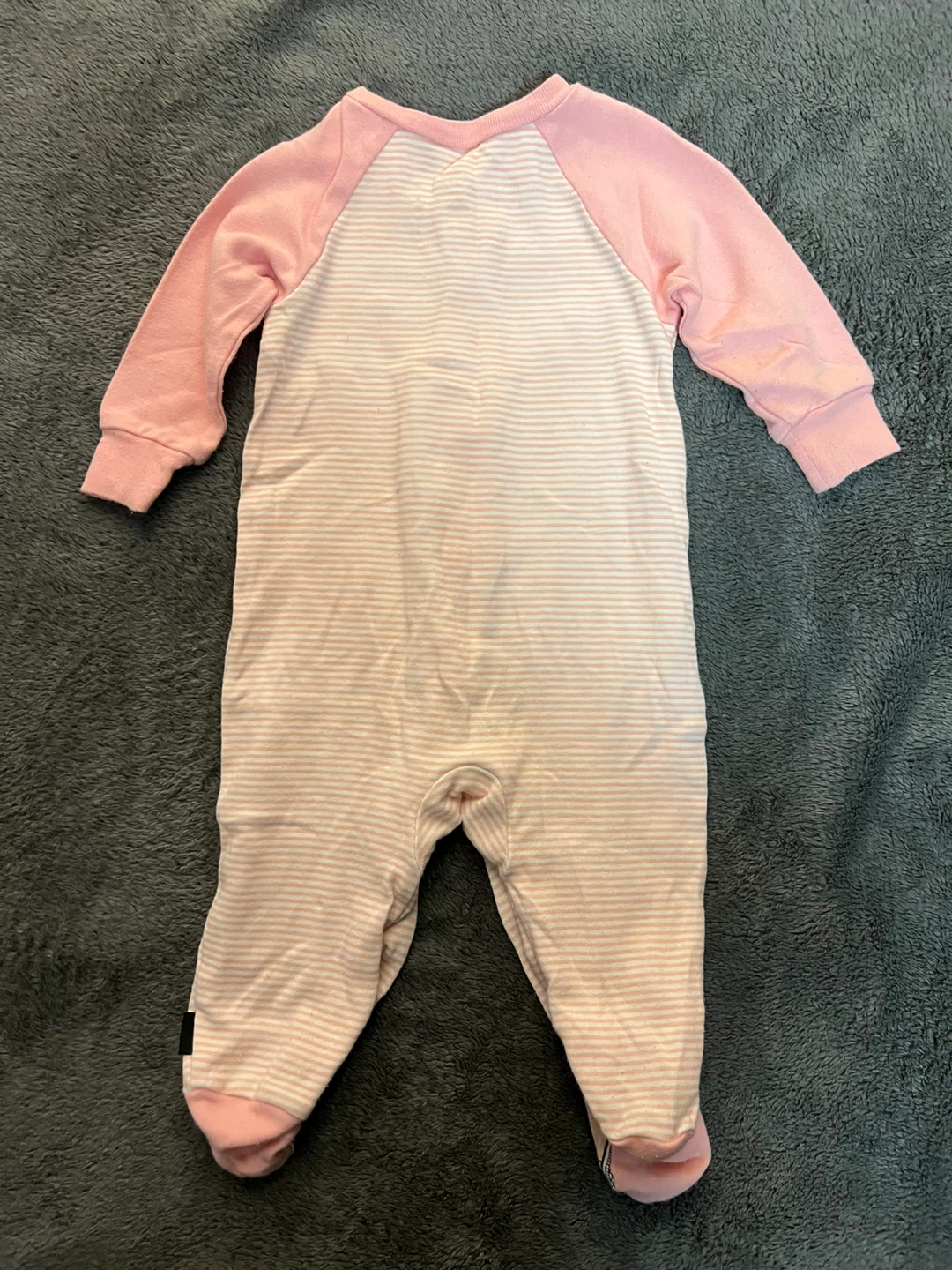 Converse Baby Girls' Pink Striped Footed Pajamas 6M - photo 2