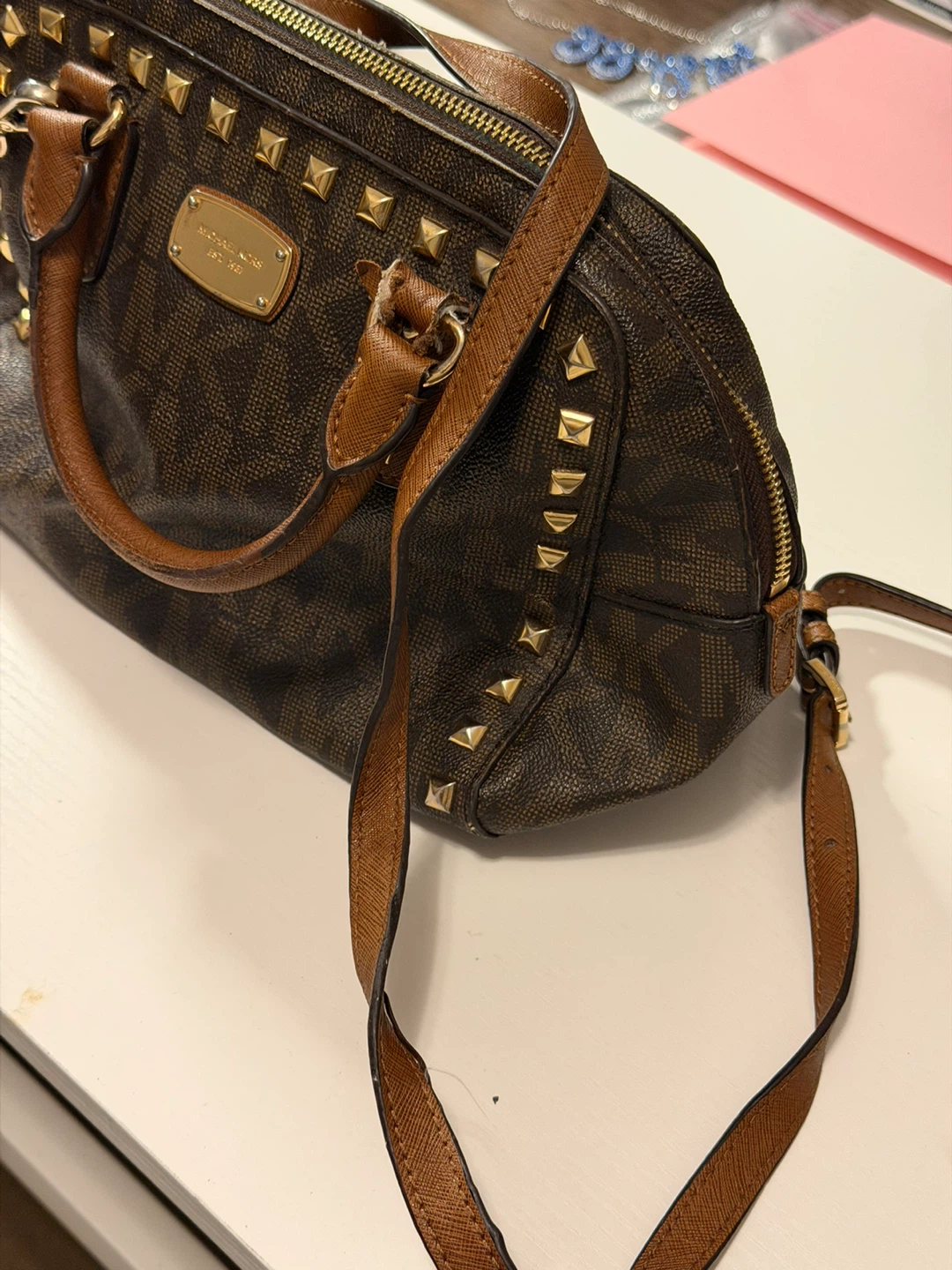Michael Kors Studded Satchel Handbag - photo 4