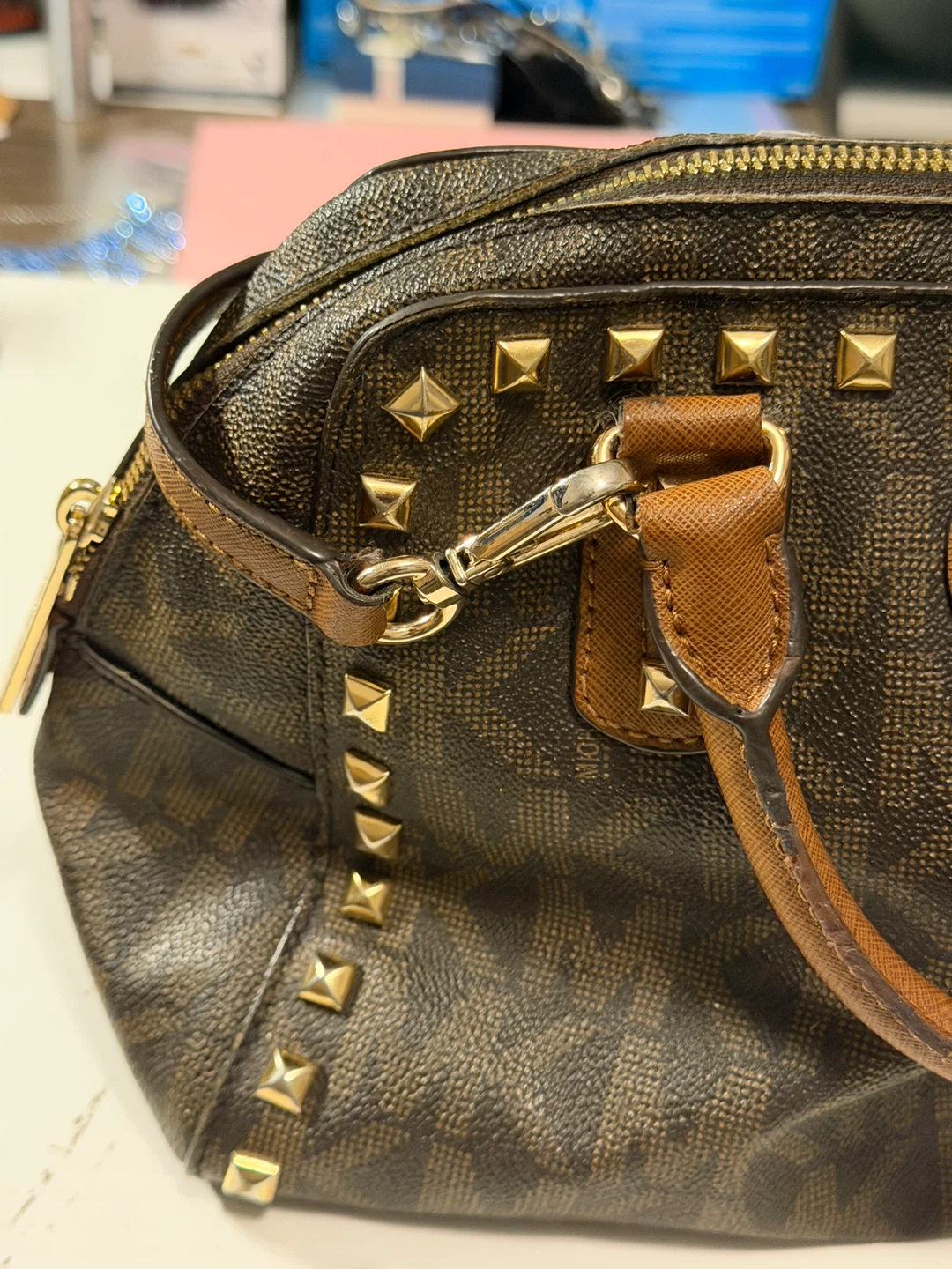 Michael Kors Studded Satchel Handbag - photo 3