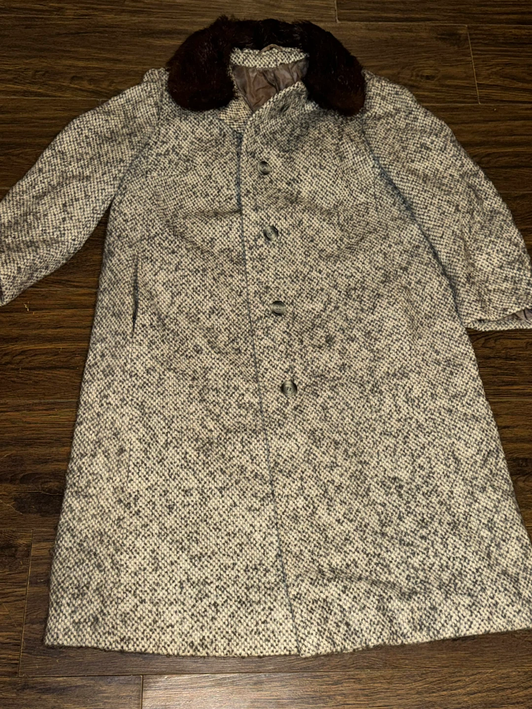 Liana Tweed Coat with Fur Collar - photo 4
