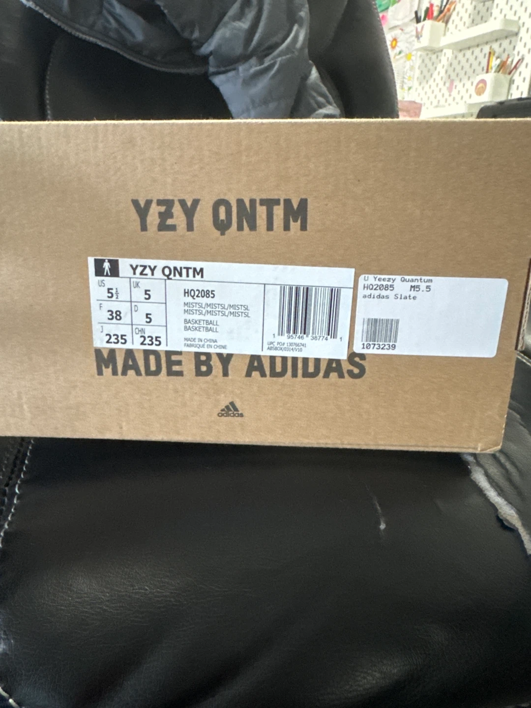 Youth Adidas Yeezy QNTM HQ2085 "Mist Slate" Basketball Shoes - photo 3