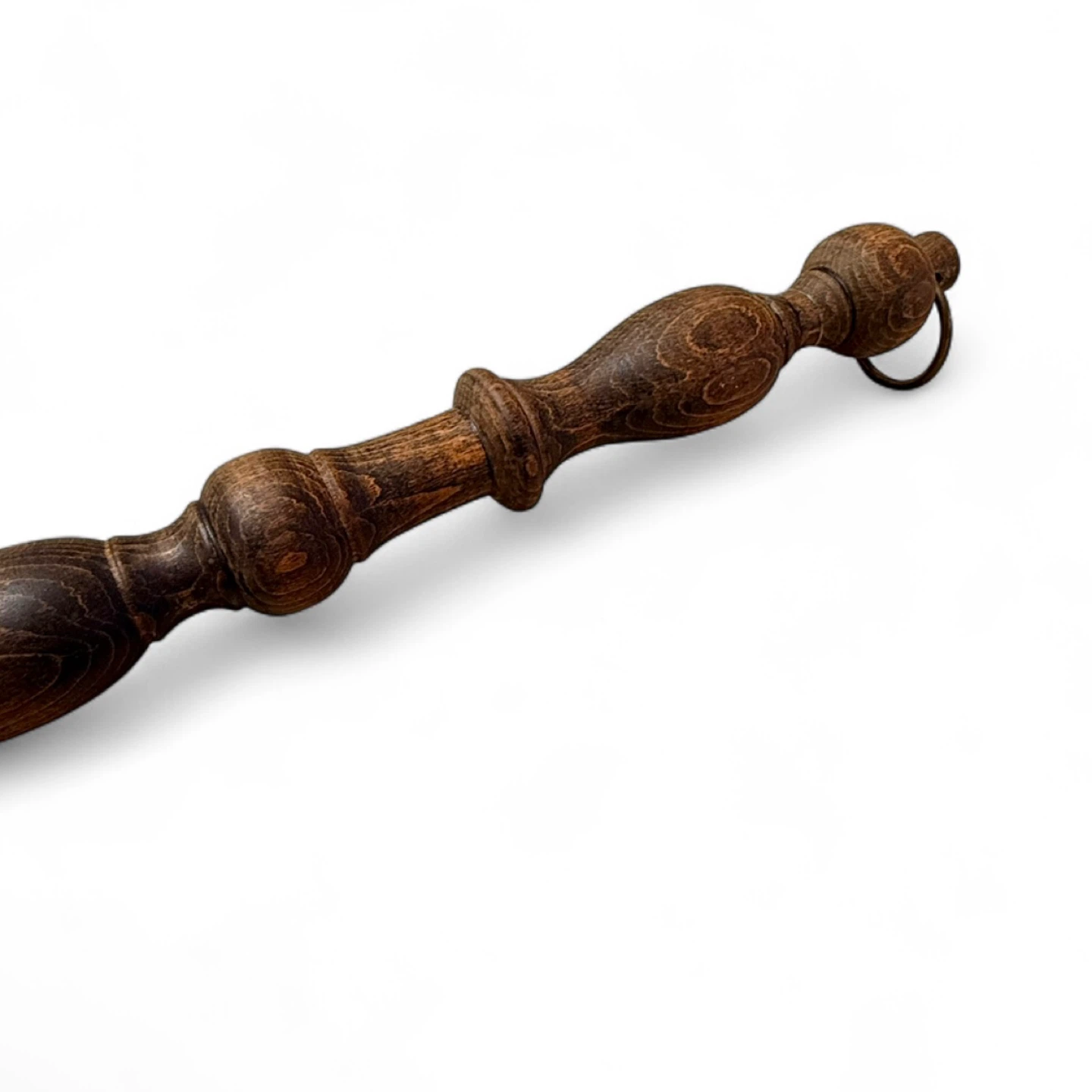 Antique Bed Warmer Copper and Brass Long Turned Wood Handle - photo 5