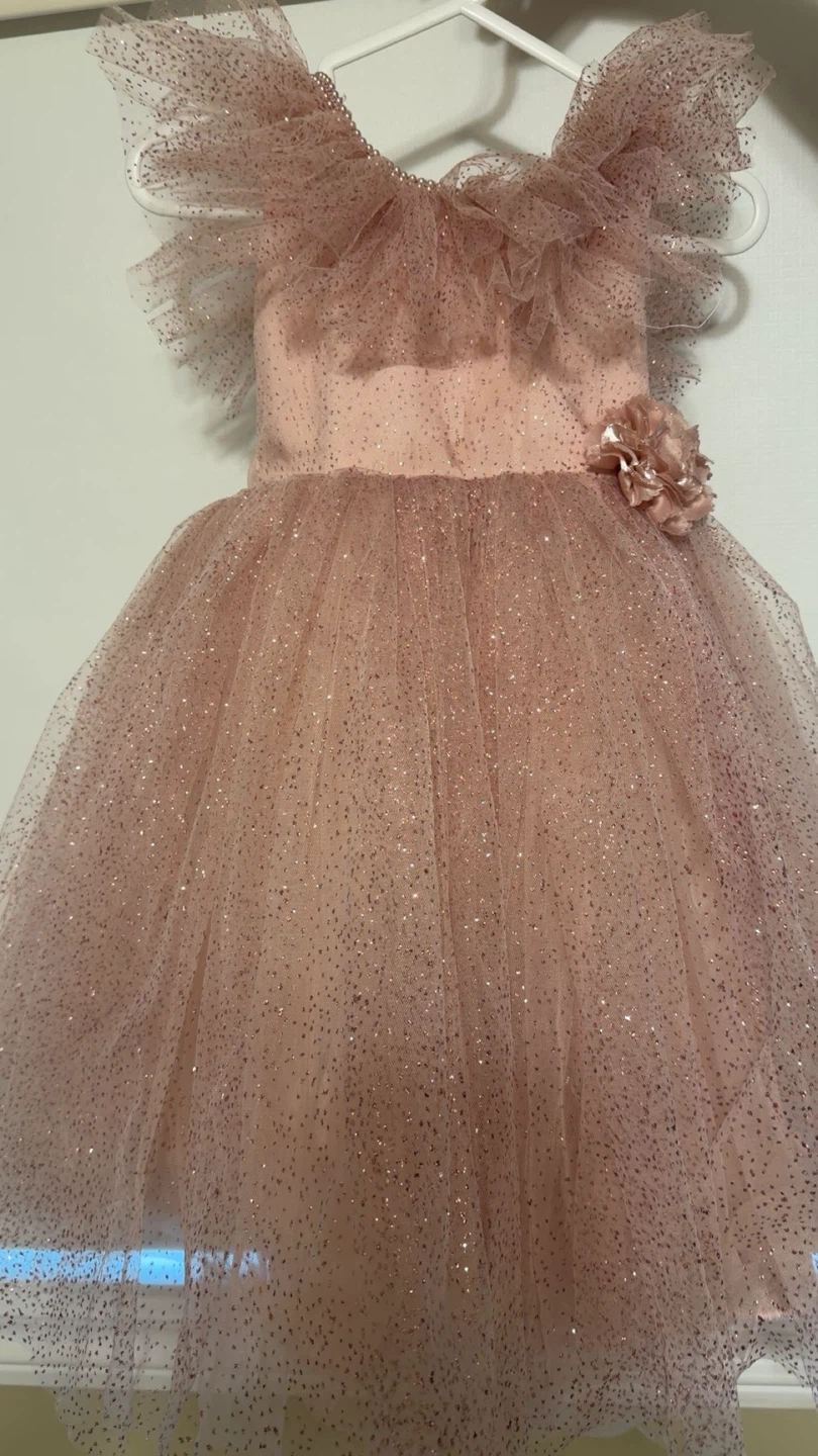 Sparkly Pink Tulle Dress with Bow - photo 2