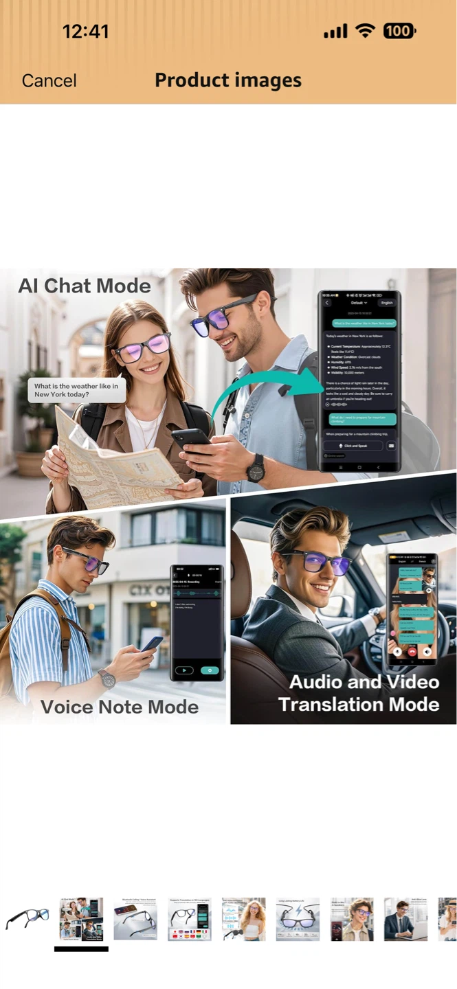 Smart Glasses with Bluetooth 6.0 and ENC Noise Reduction - photo 2