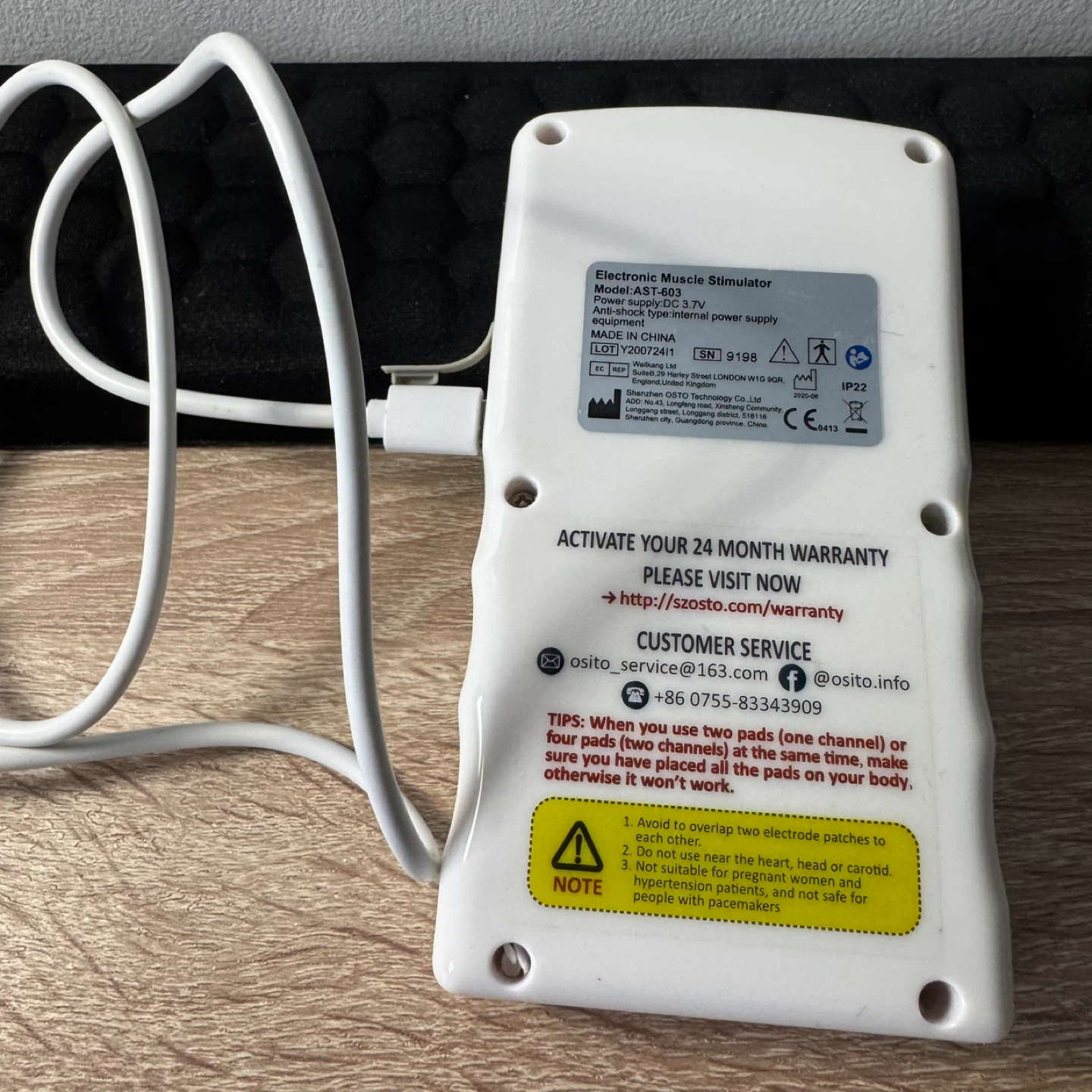 Osto Electronic Muscle Stimulator TENS DEVICE ONLYNO PADS - photo 3