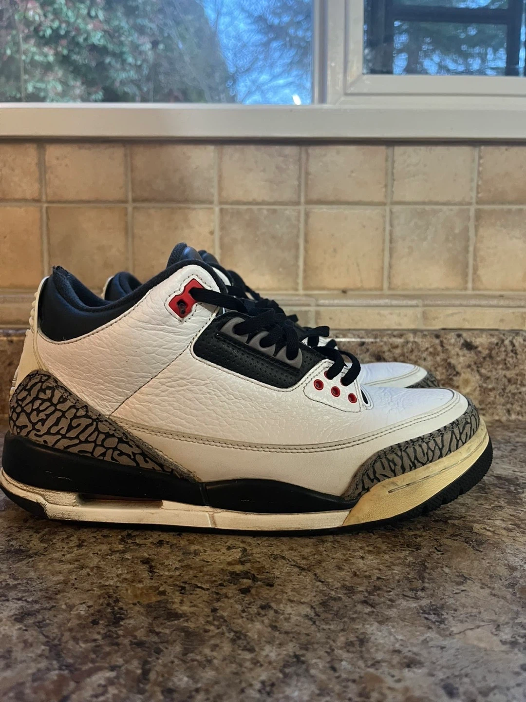 Air Jordan 3 Retro White Cement Sneakers - photo 2
