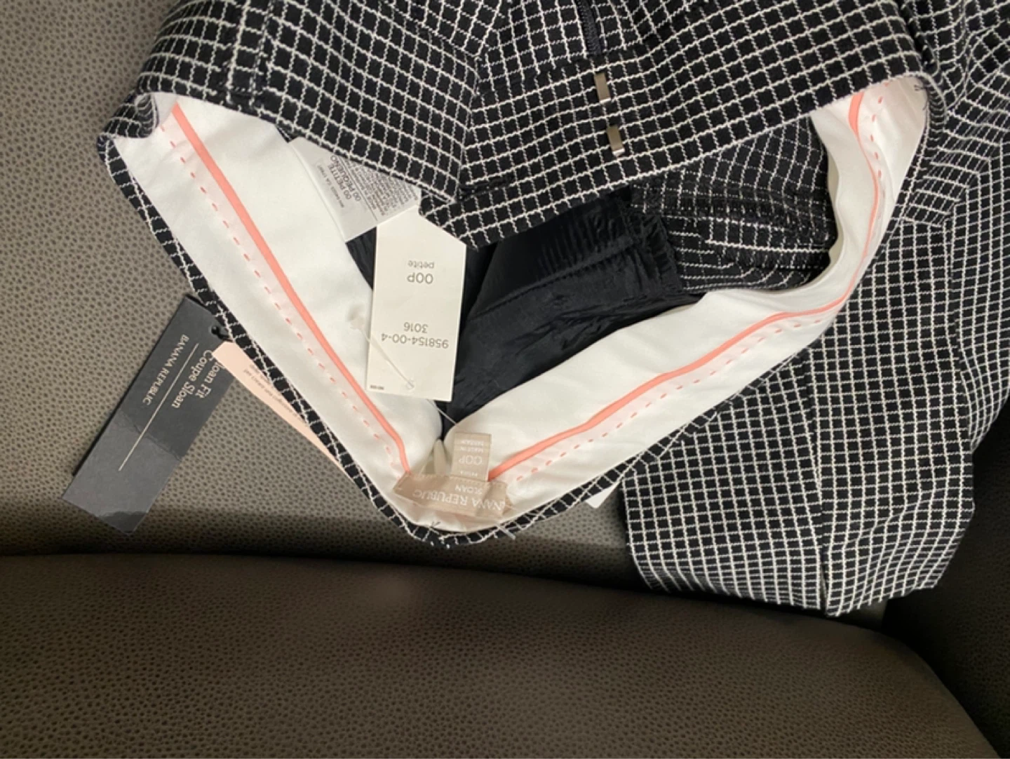 Banana Republic Black White Gingham Pants Petite - photo 2
