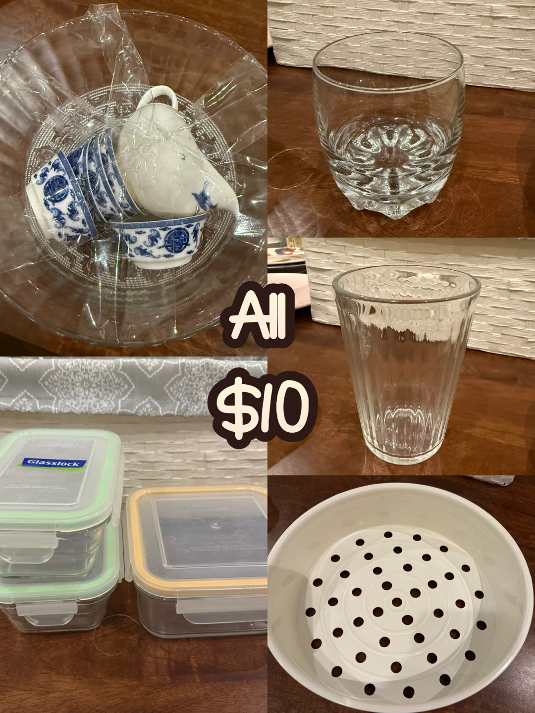 Assorted Kitchenware Set - Glass Containers, Cups & Teacups