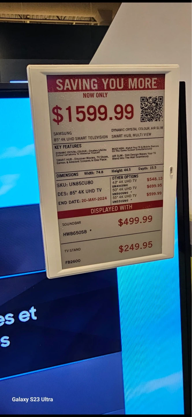 Damaged Samsung 85" Smart TV