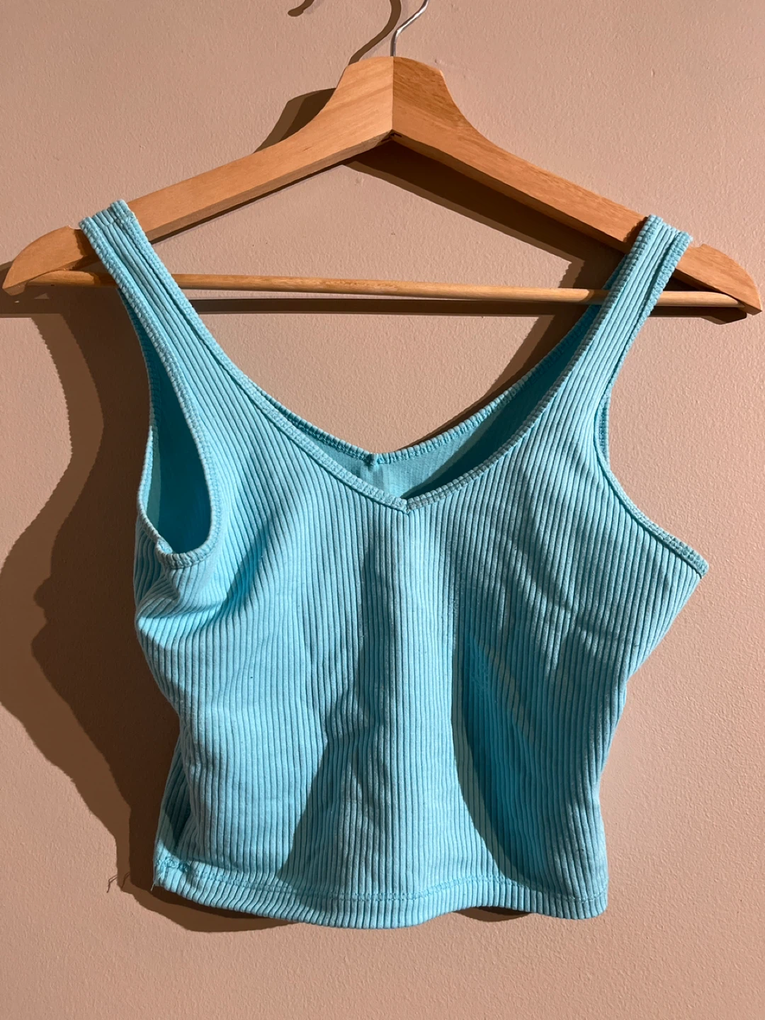 Light Blue Ribbed Tank Top