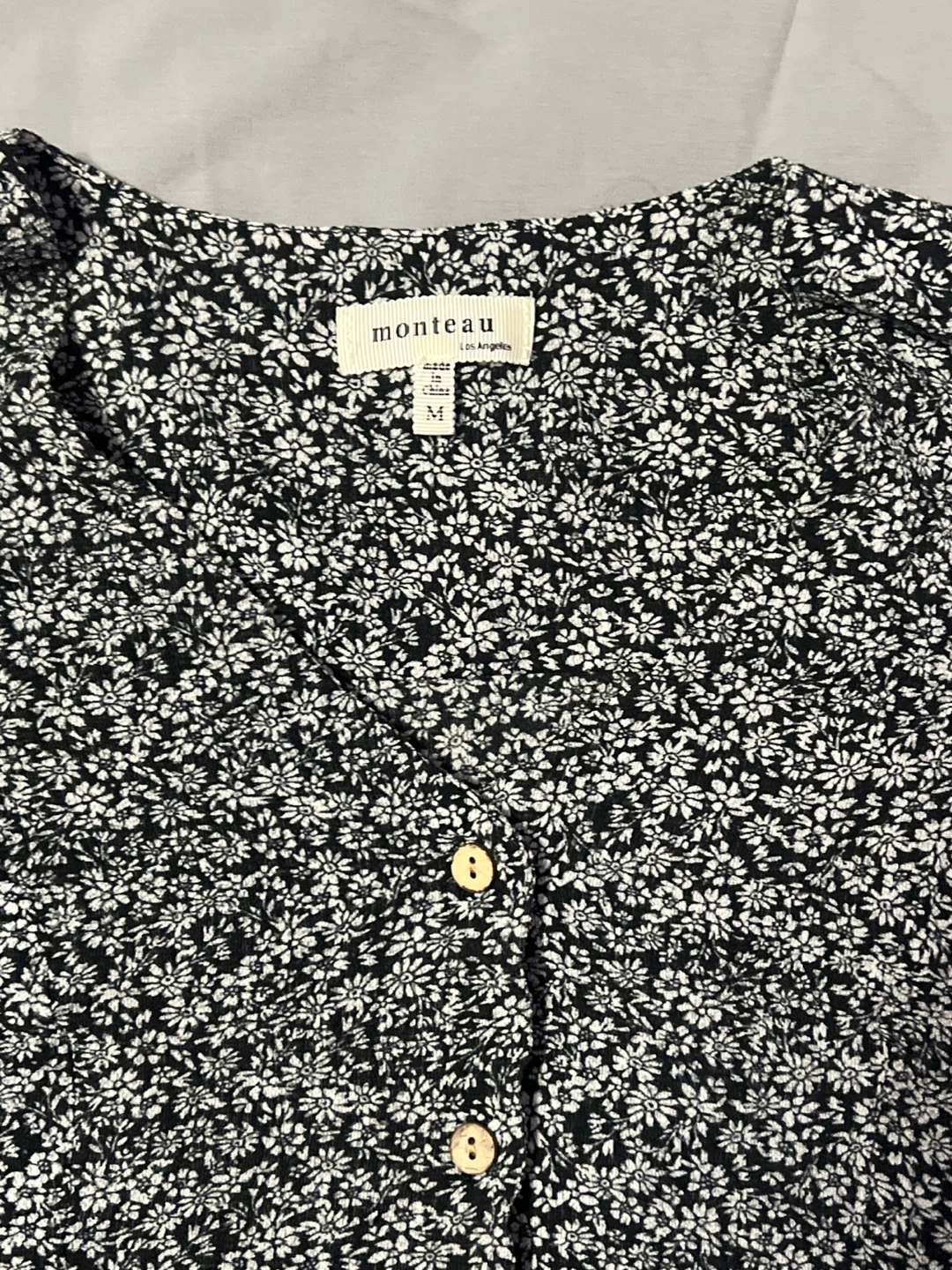 Monteau Floral Button-Up Dress - Size M - photo 2