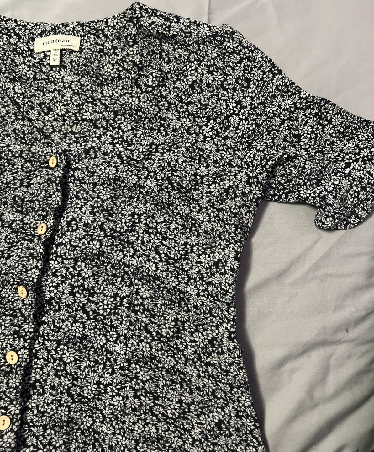 Monteau Floral Button-Up Dress - Size M