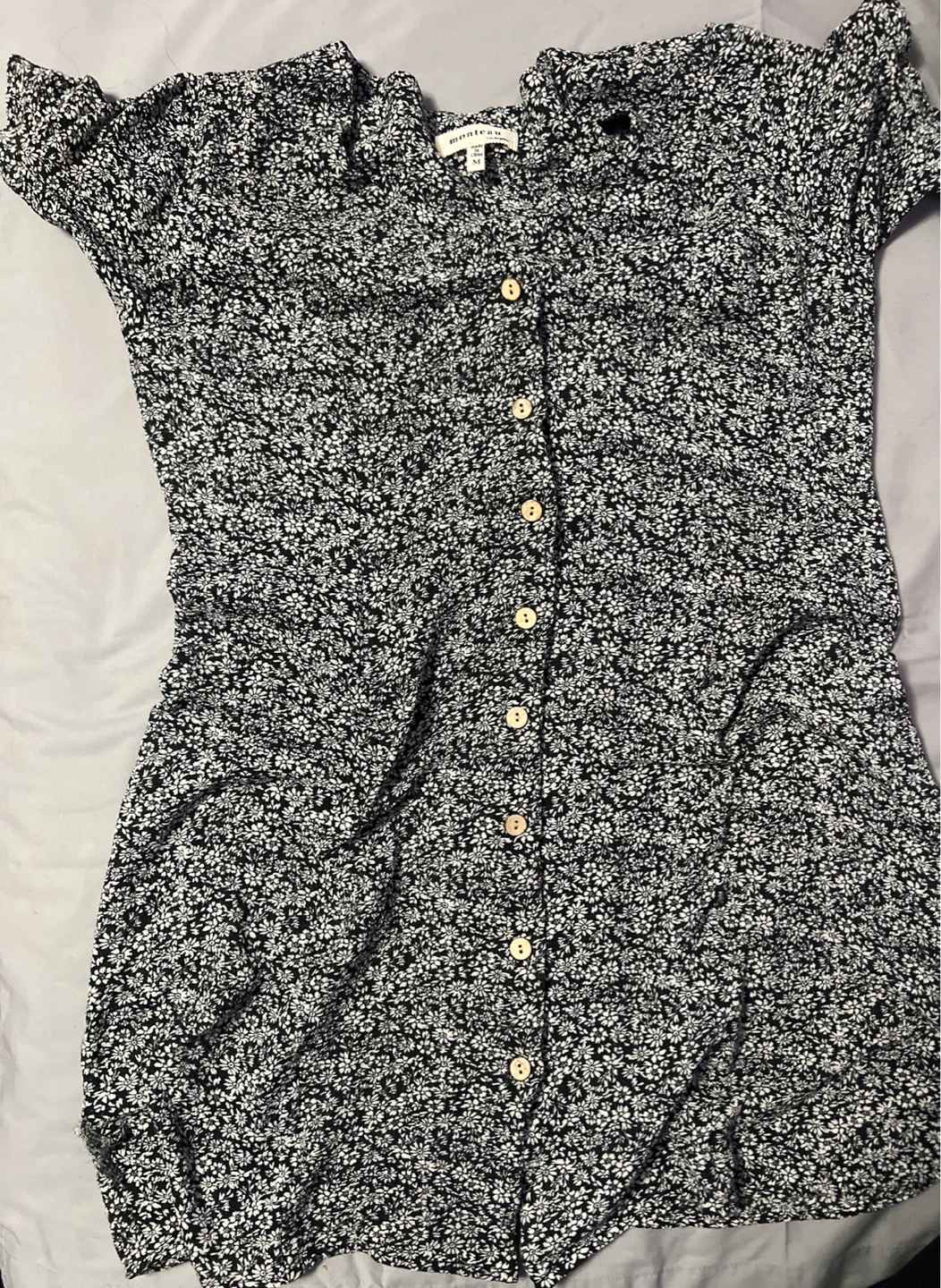 Monteau Floral Button-Up Dress - Size M - photo 3