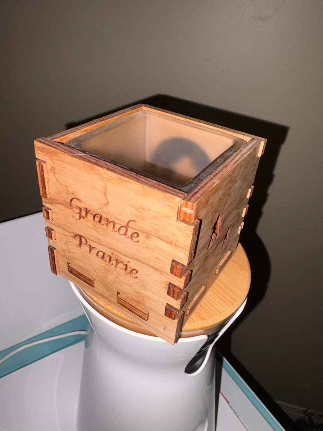 Wooden Box with "Grande Prairie" Engraving